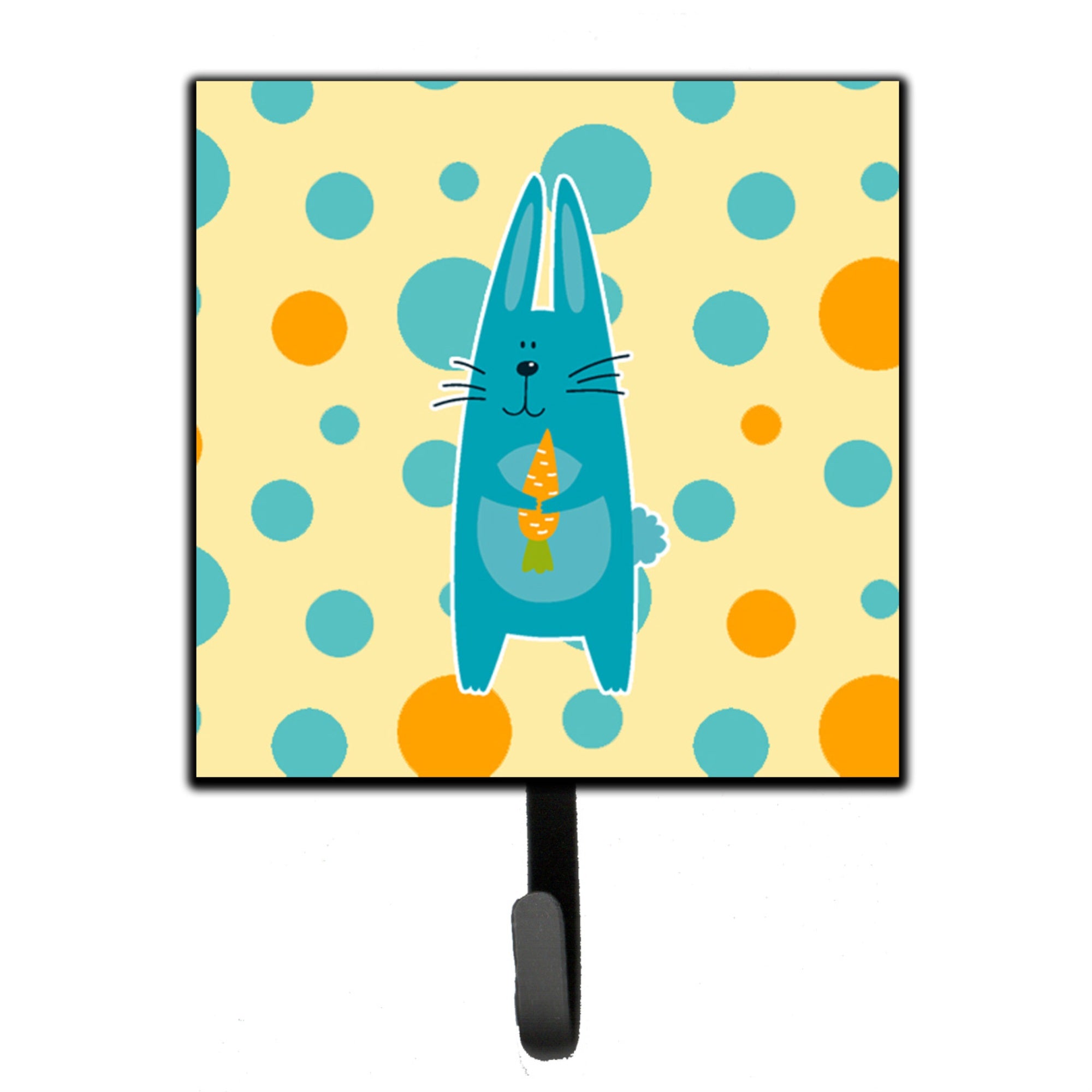 Caroline'S Treasures Polkadot Rabbit Wall Hook, Small, Multicolor