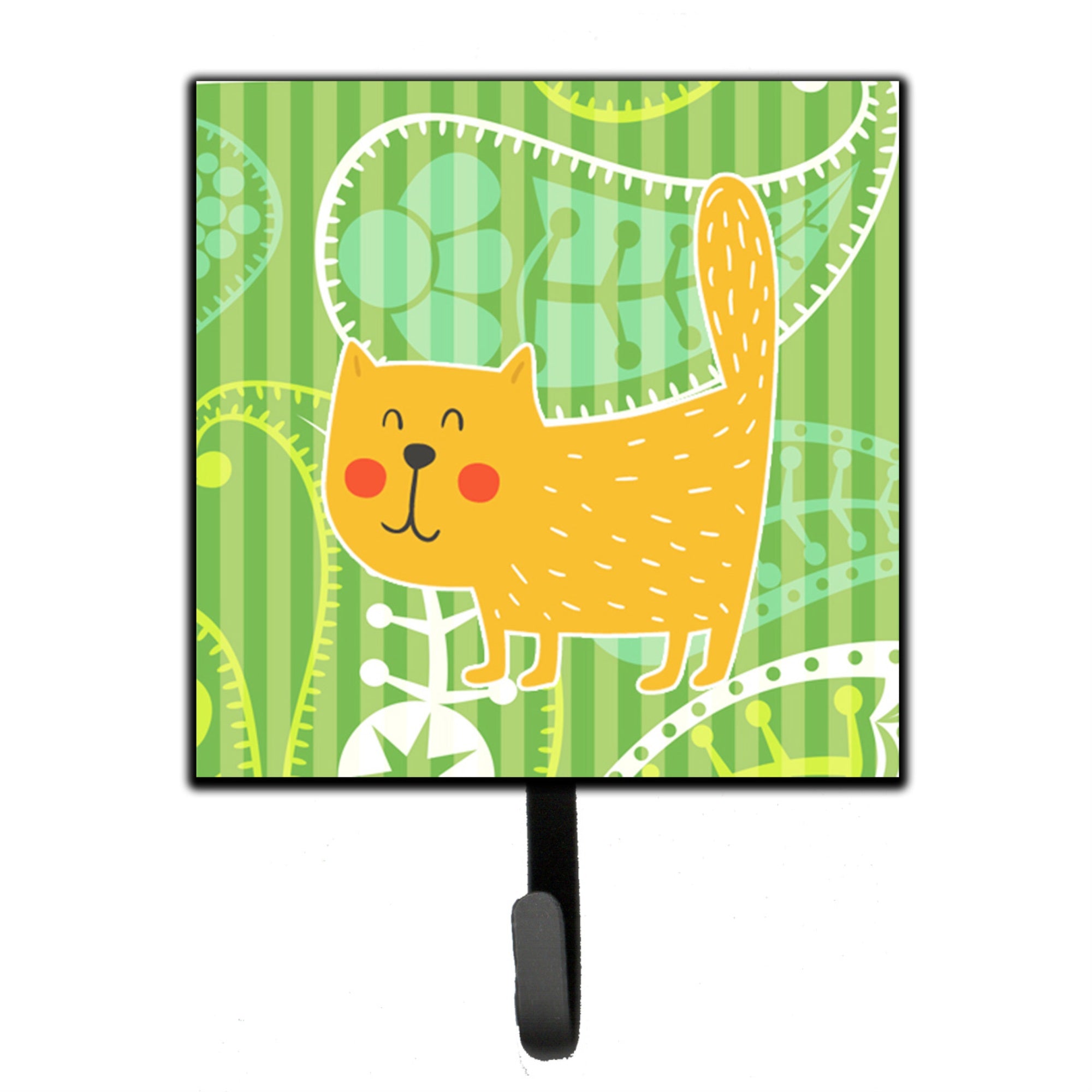 Caroline'S Treasures Cat On Paisley Wall Hook, Small, Multicolor
