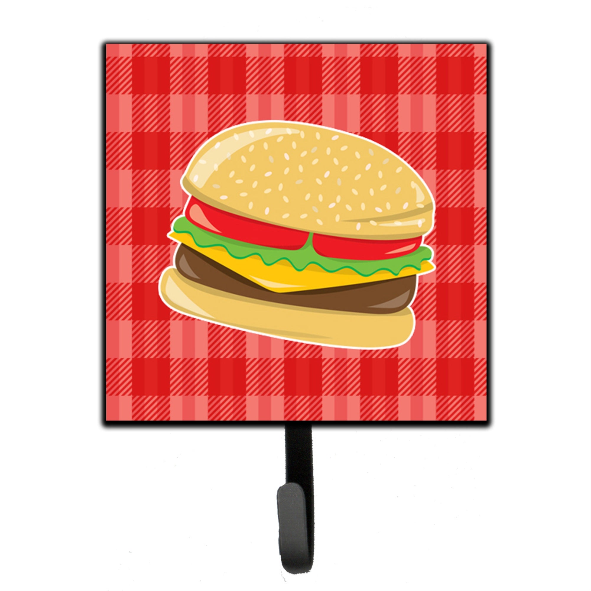 Caroline'S Treasures Hamburger Plaid Wall Hook, Small, Multicolor