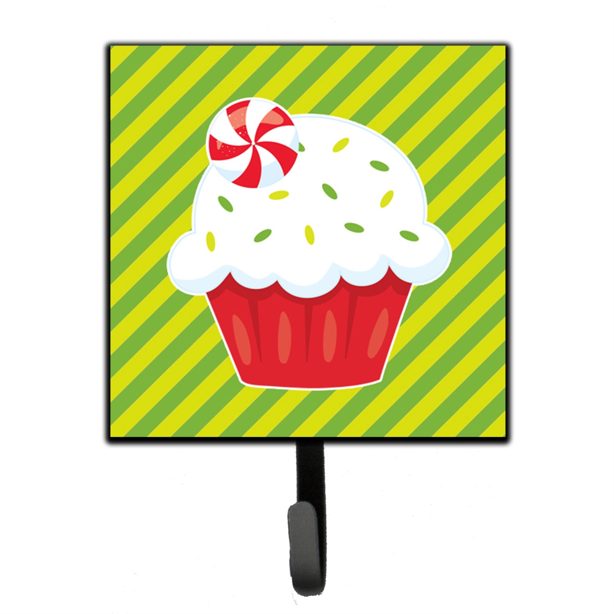 Caroline'S Treasures Christmas Pepermint Cupcake Wall Hook, Small, Multicolor