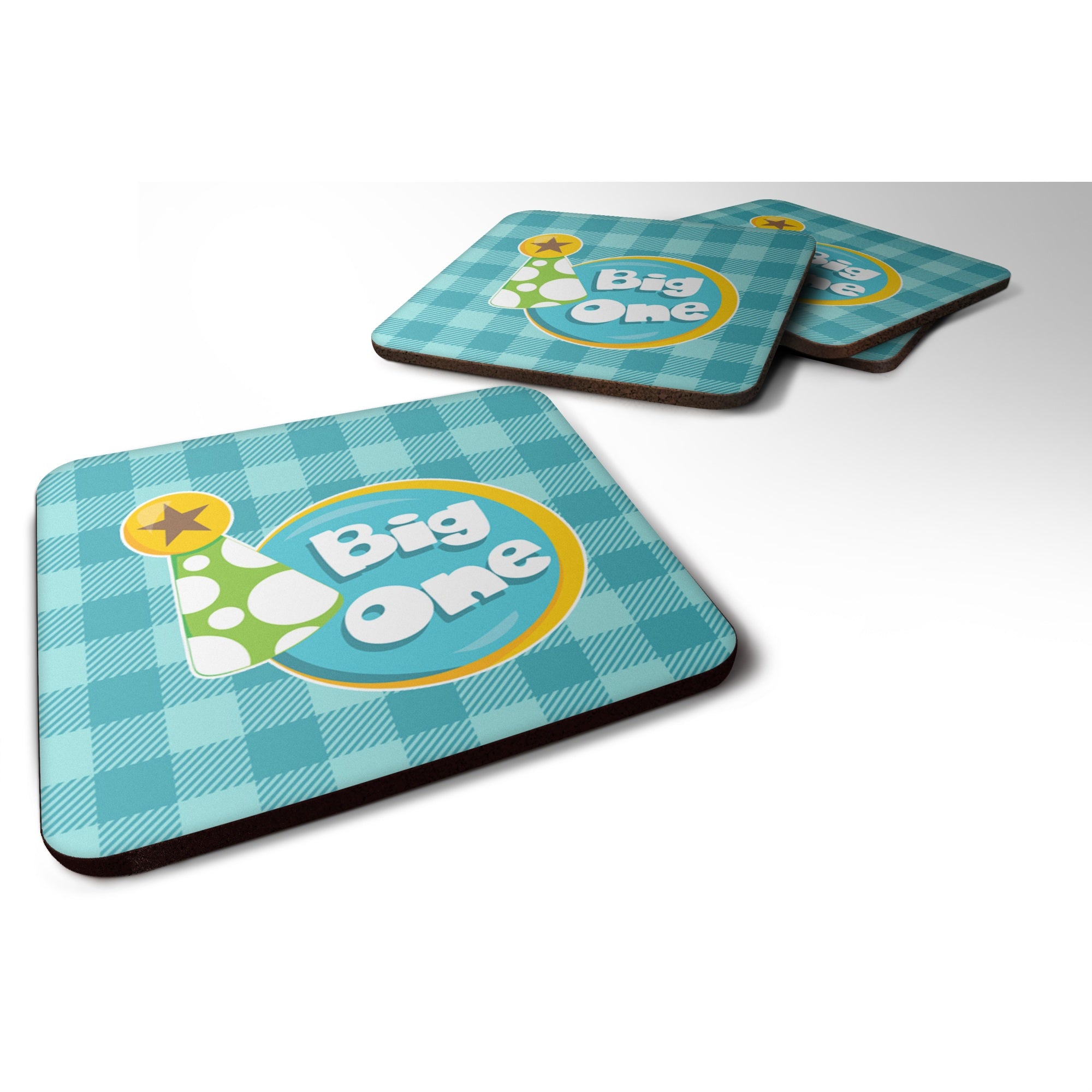Caroline'S Treasures Boy Big One Foam Coaster Set Of 4, 3.5, Multicolor