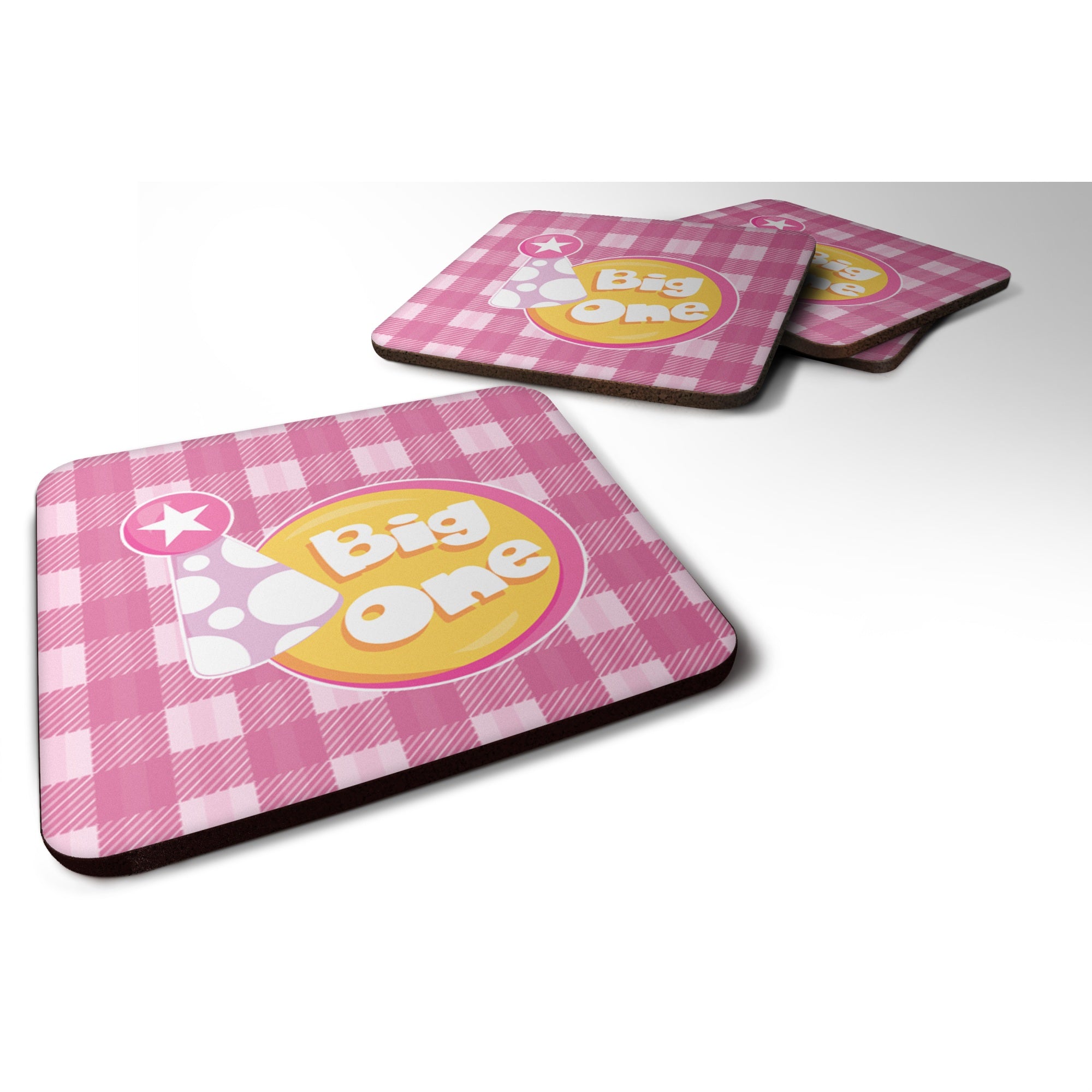 Caroline'S Treasures Girl Big One Foam Coaster Set Of 4, 3.5, Multicolor