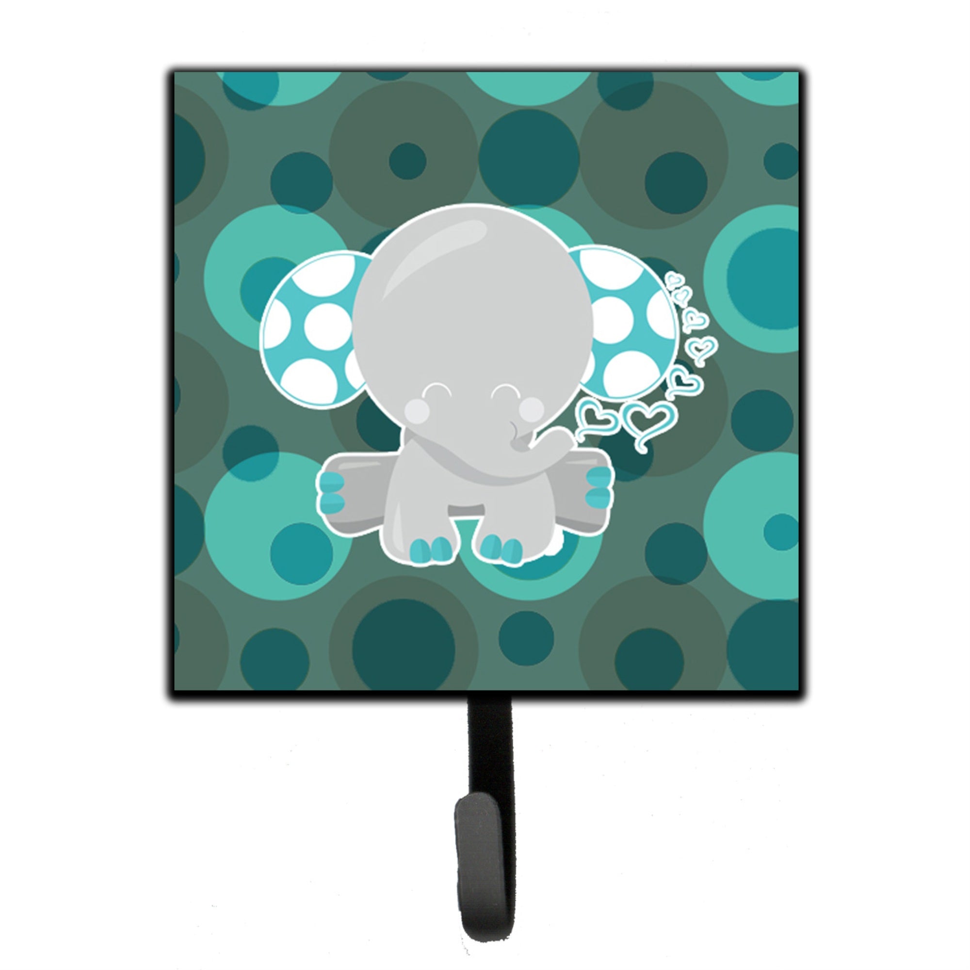Caroline'S Treasures Polkadot Naptime Elephant Wall Hook, Small, Multicolor