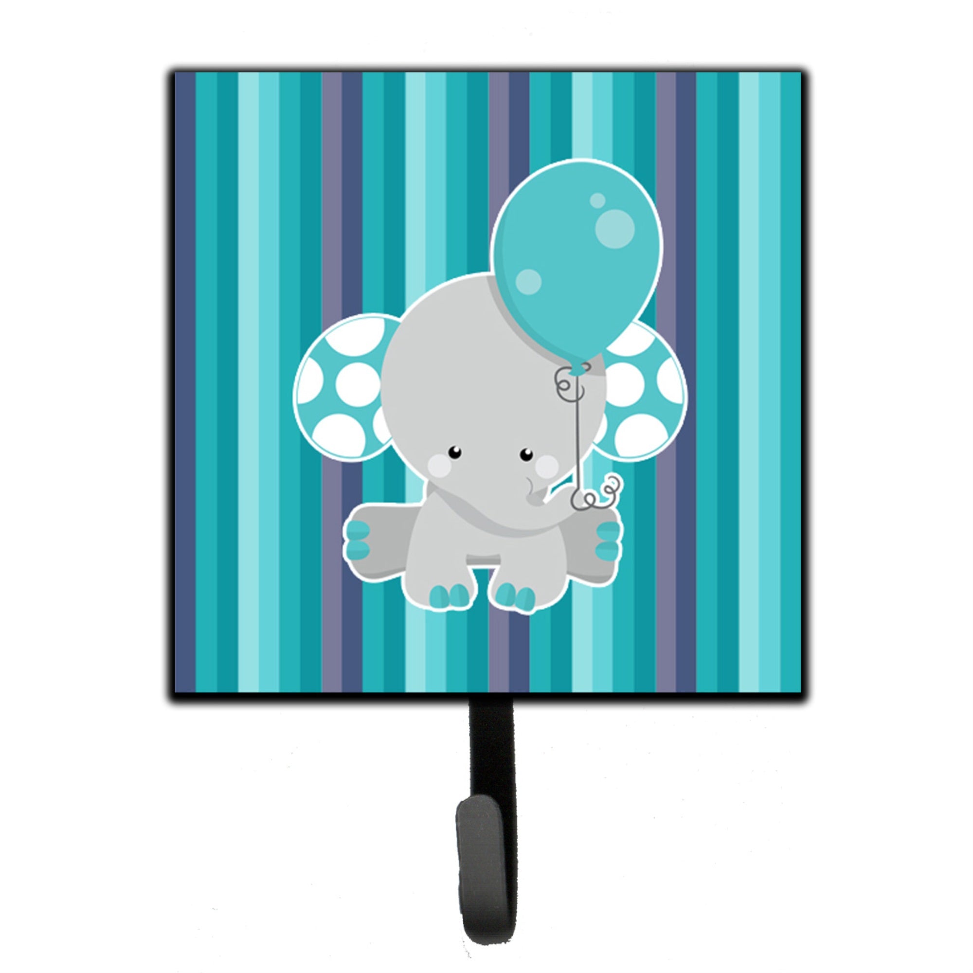 Caroline'S Treasures Grey Elephant With Balloon Wall Hook, Small, Multicolor
