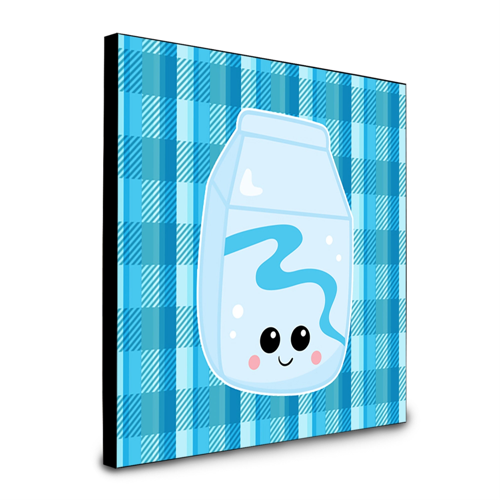 Blue Plaid And Milk Artwork Wall Panel Bb6846Up88