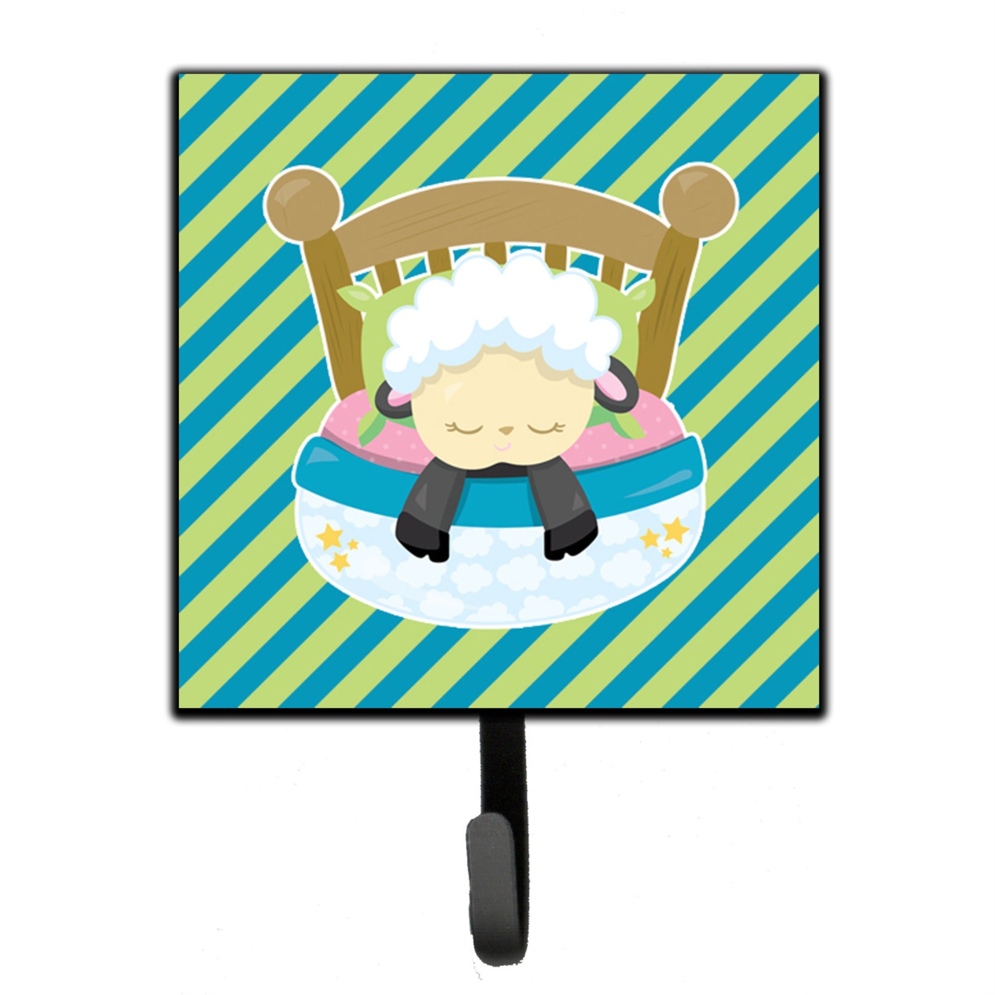 Caroline'S Treasures Sheep In Bed Wall Hook, Small, Multicolor
