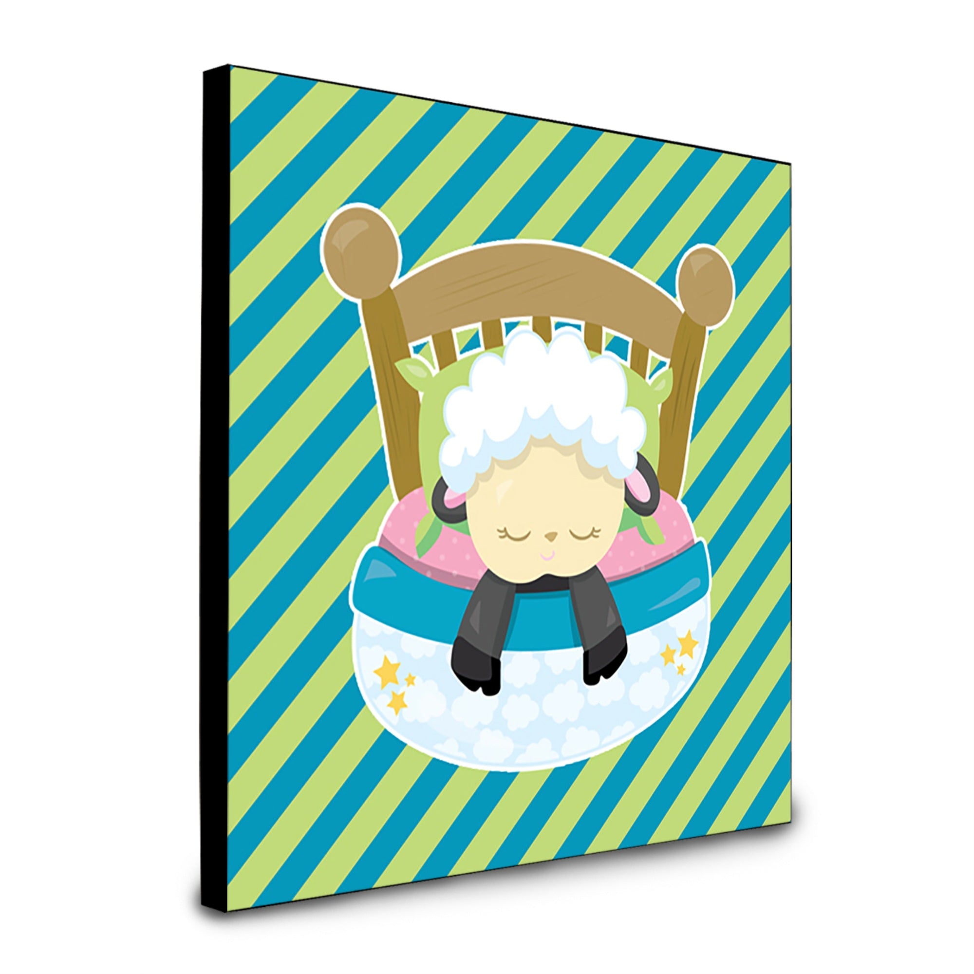 Caroline'S Treasures Sheep In Bed Artwork Panel Wall-Decor, Multicolor