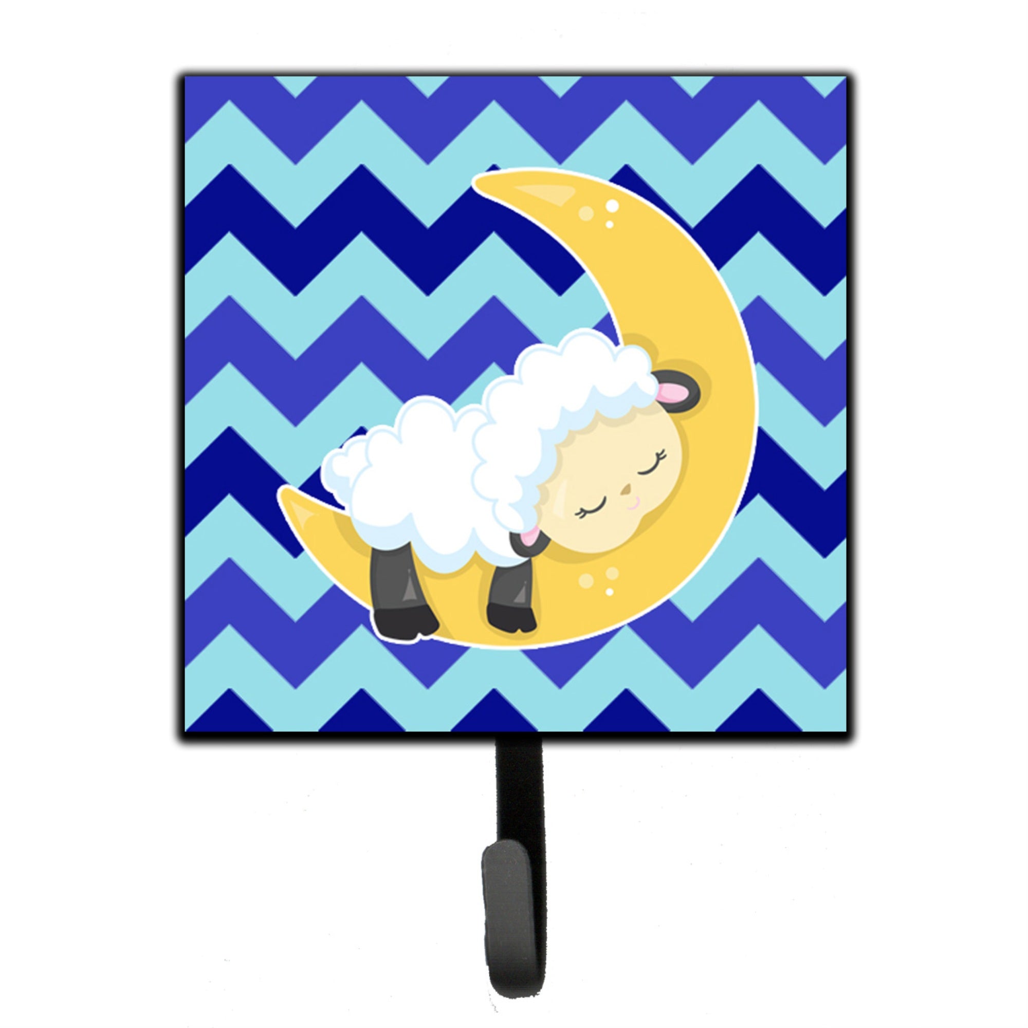 Caroline'S Treasures Sheep On Moon Chevron Wall Hook, Small, Multicolor