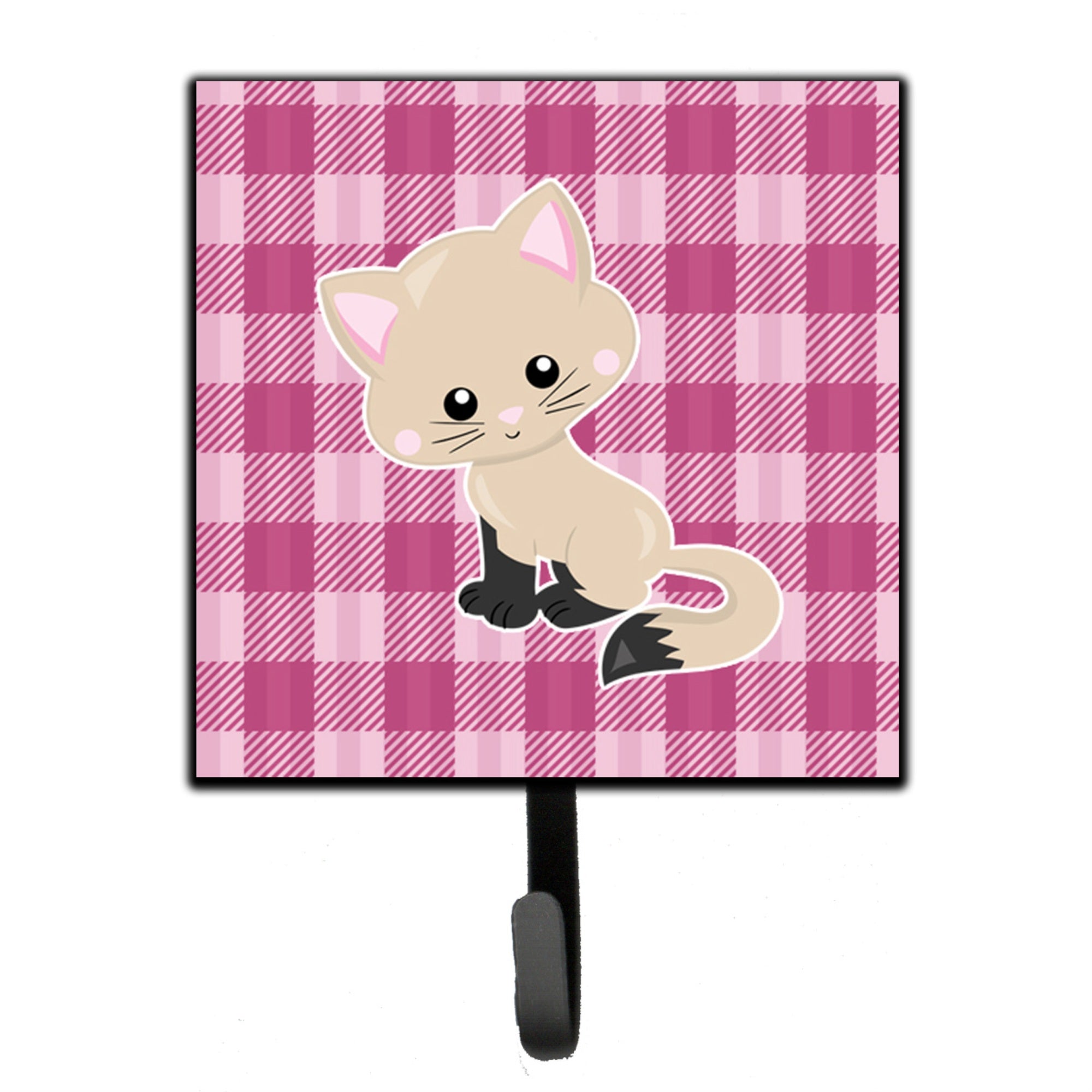 Caroline'S Treasures Kitten Cat On Pink Wall Hook, Small, Multicolor
