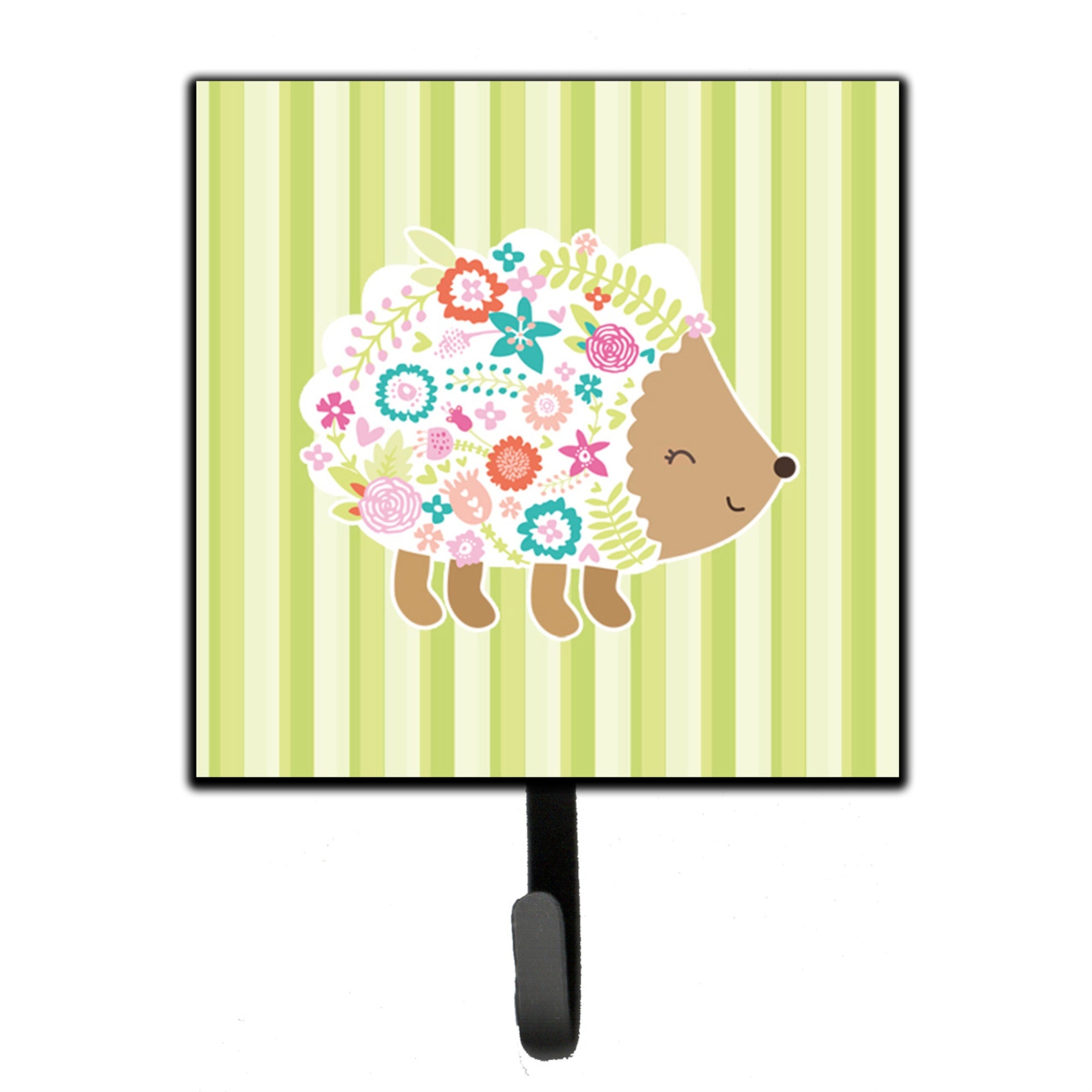 Caroline'S Treasures Flowered Hedgehog Wall Hook, Small, Multicolor