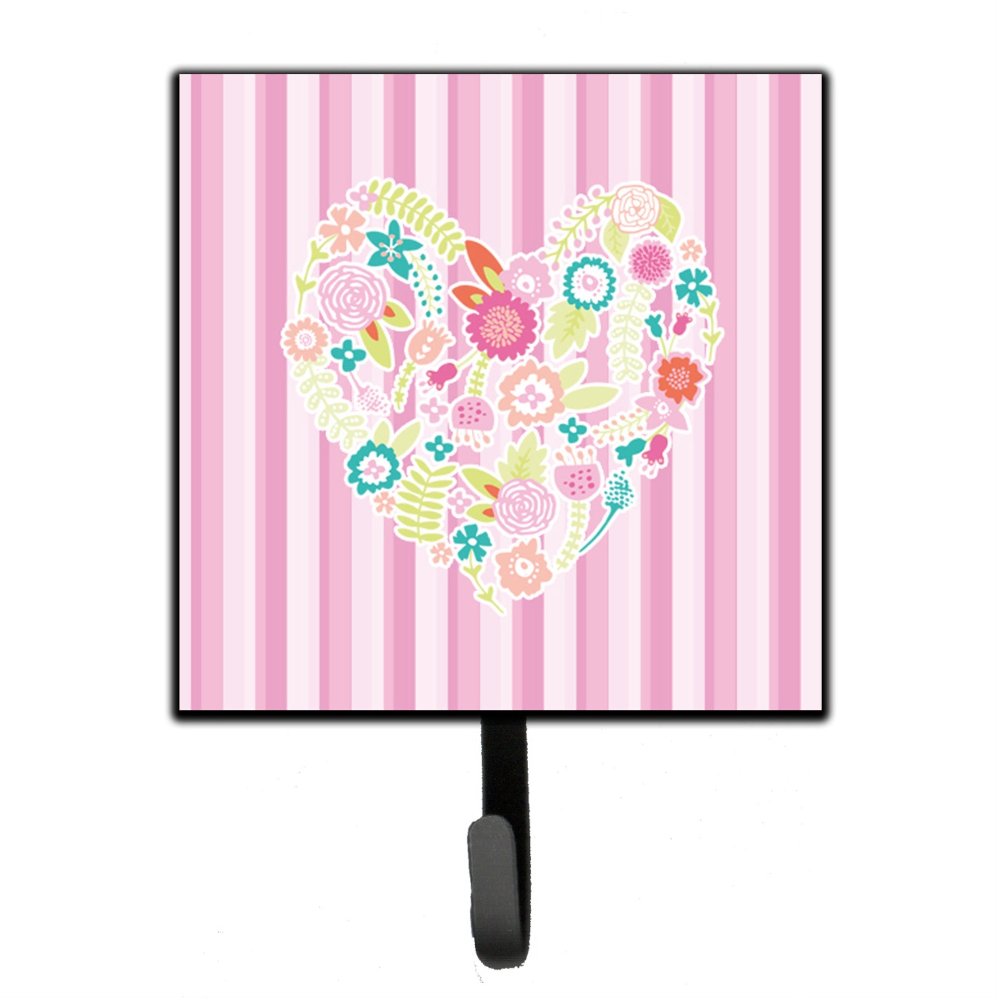 Caroline'S Treasures Flowered Heart Wall Hook, Small, Multicolor