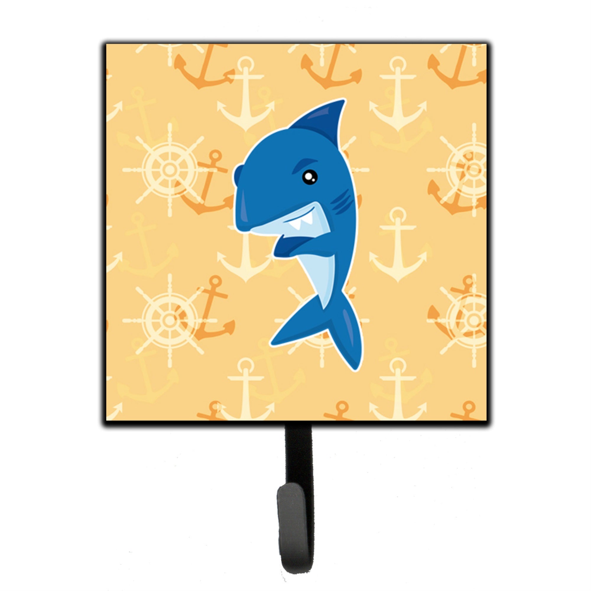 Caroline'S Treasures Shark On Beige Nautical Wall Hook, Small, Multicolor
