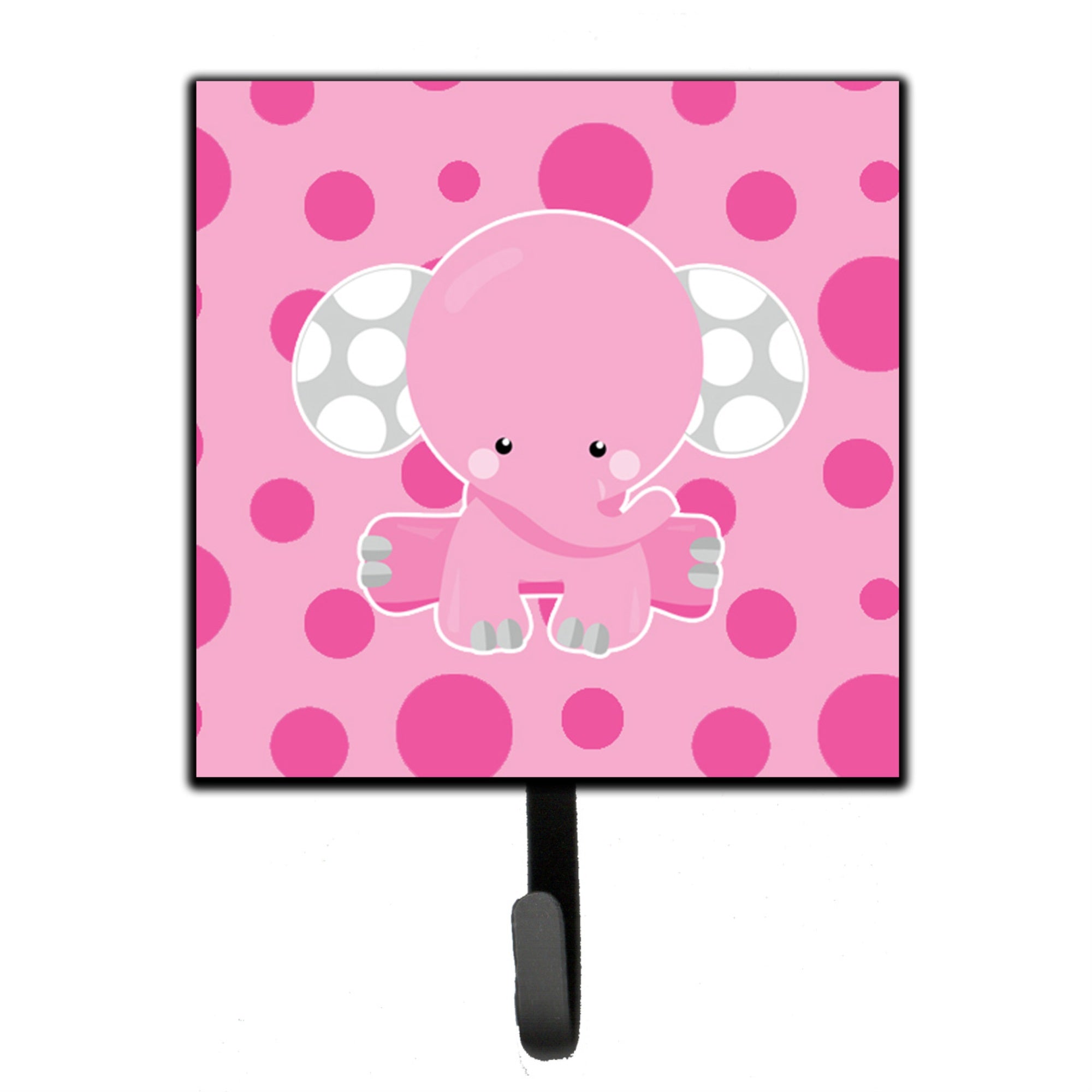 Caroline'S Treasures Elephant With Pink Polkadots Wall Hook, Small, Multicolor