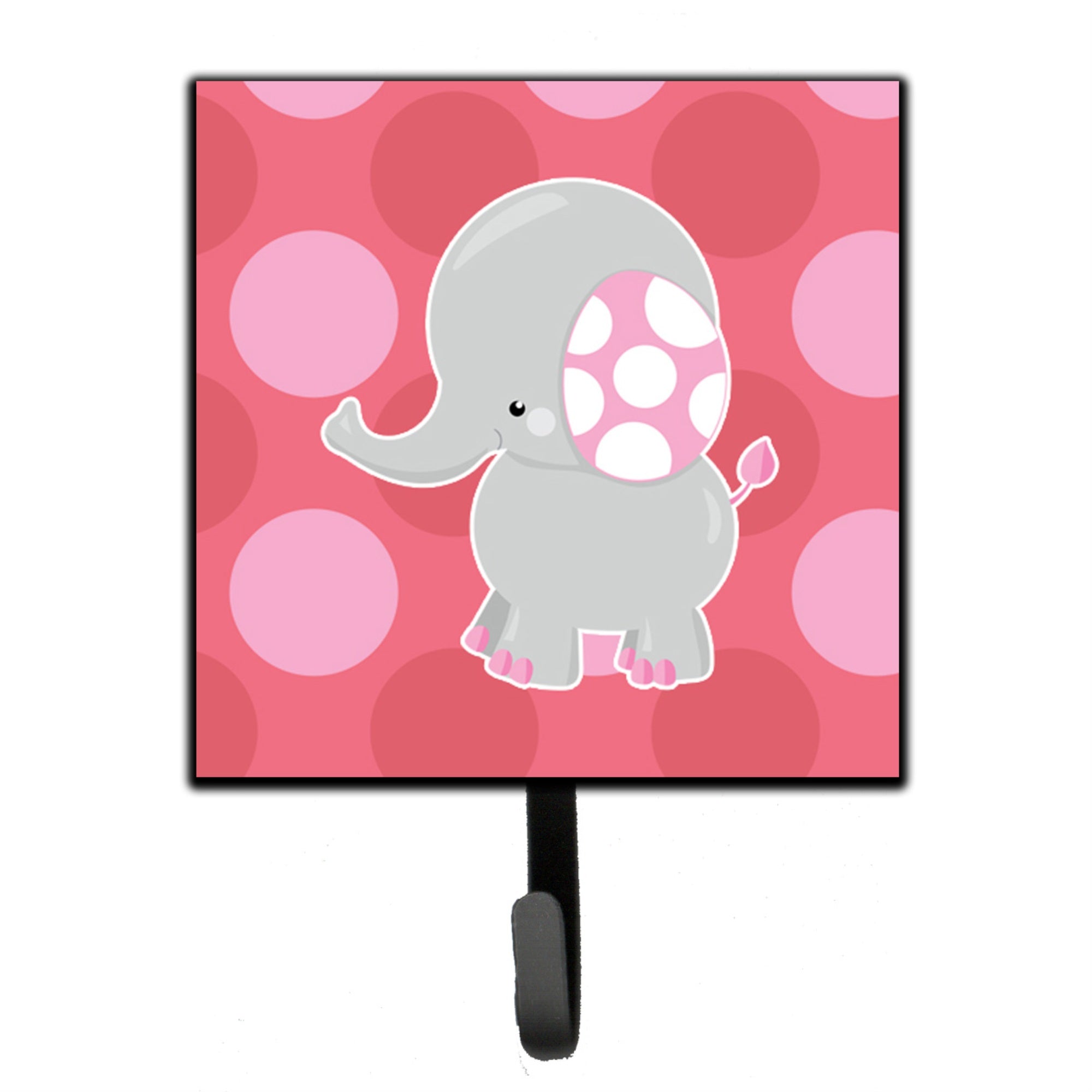 Caroline'S Treasures Elephant Big Polkadots Wall Hook, Small, Multicolor