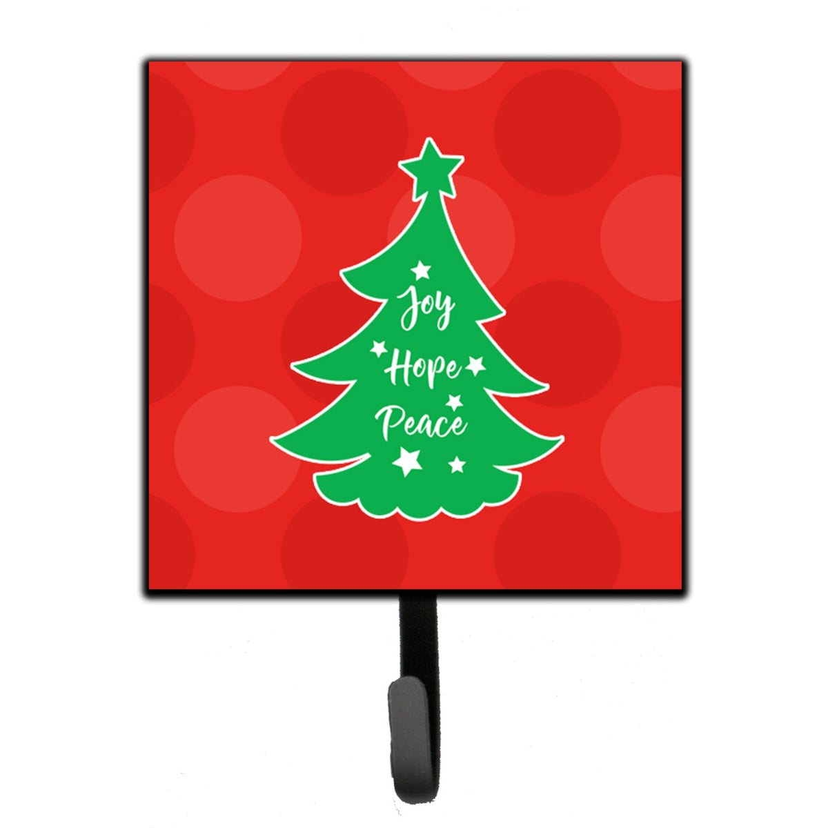 Caroline'S Treasures Christmas Tree Red Green Wall Hook, Small, Multicolor