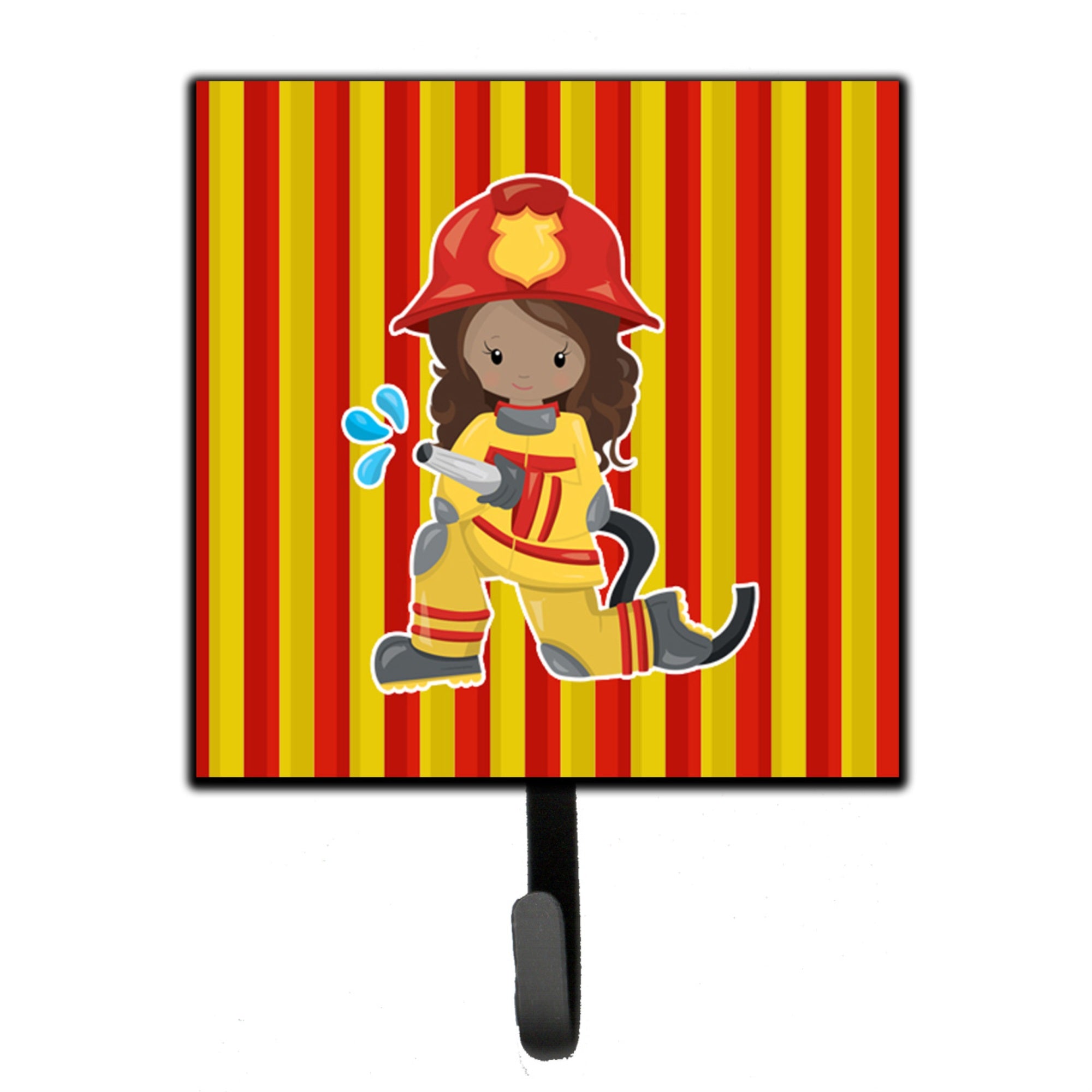 Caroline'S Treasures Fireman Girl Wall Hook, Small, Multicolor