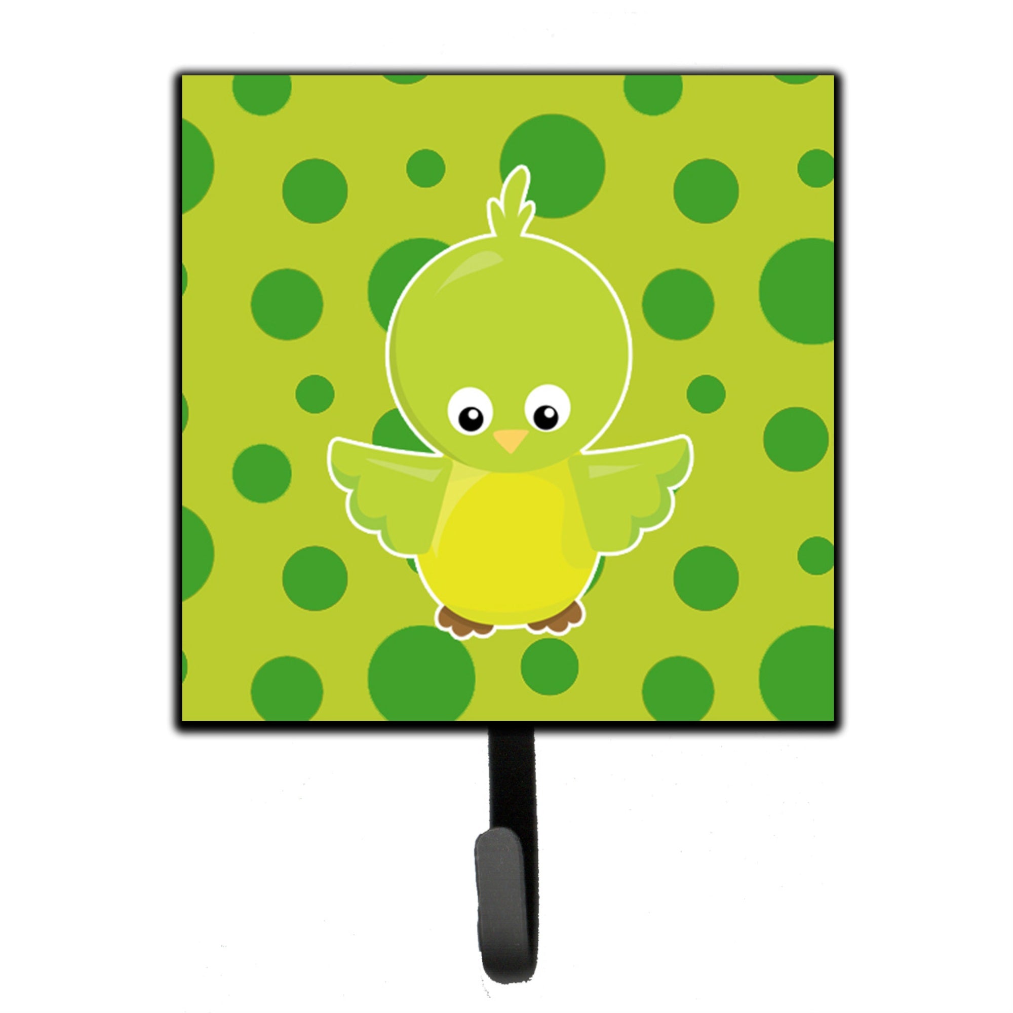 Caroline'S Treasures Bird On Green Polkadots Wall Hook, Small, Multicolor
