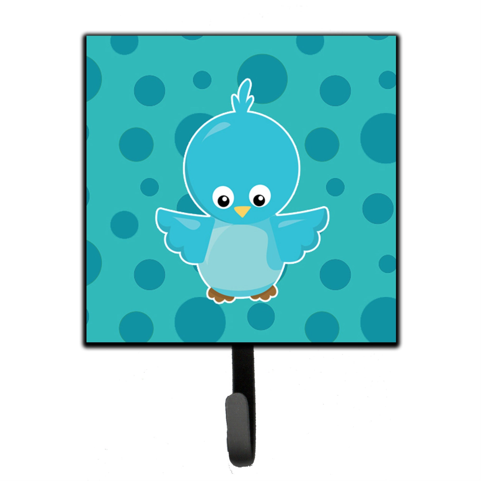 Caroline'S Treasures Bird On Blue Polkadots Wall Hook, Small, Multicolor