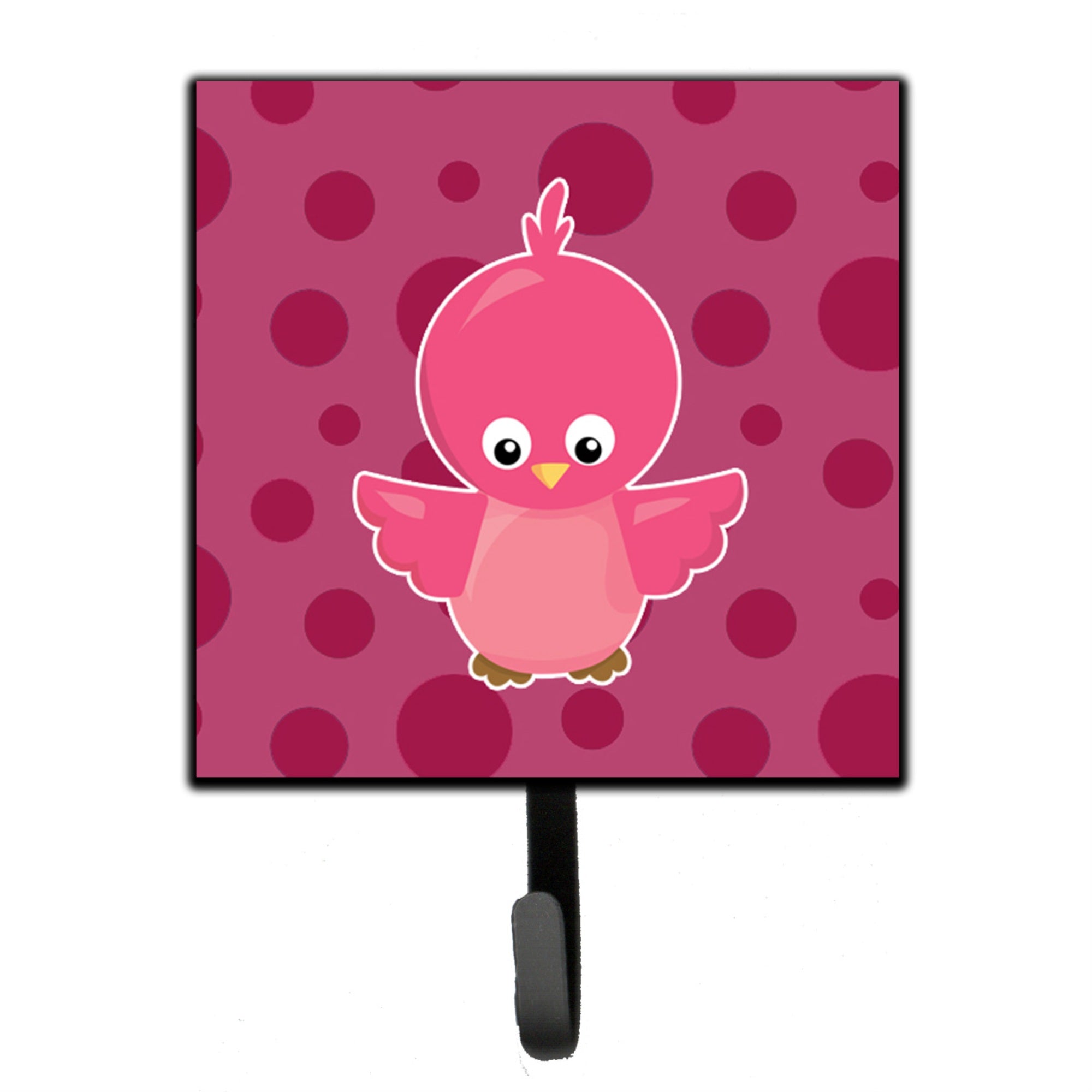 Caroline'S Treasures Bird On Pink Polkadots Wall Hook, Small, Multicolor