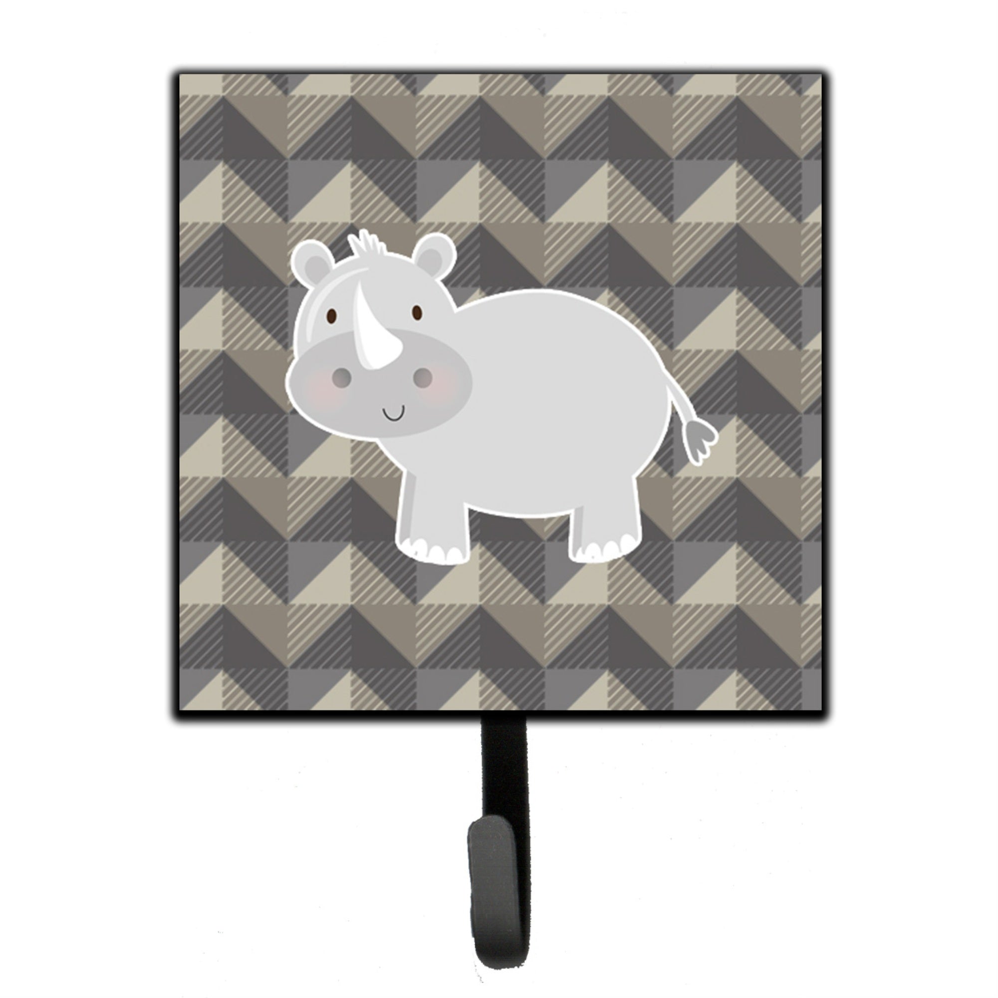 Caroline'S Treasures Rhinoceros Wall Hook, Small, Multicolor