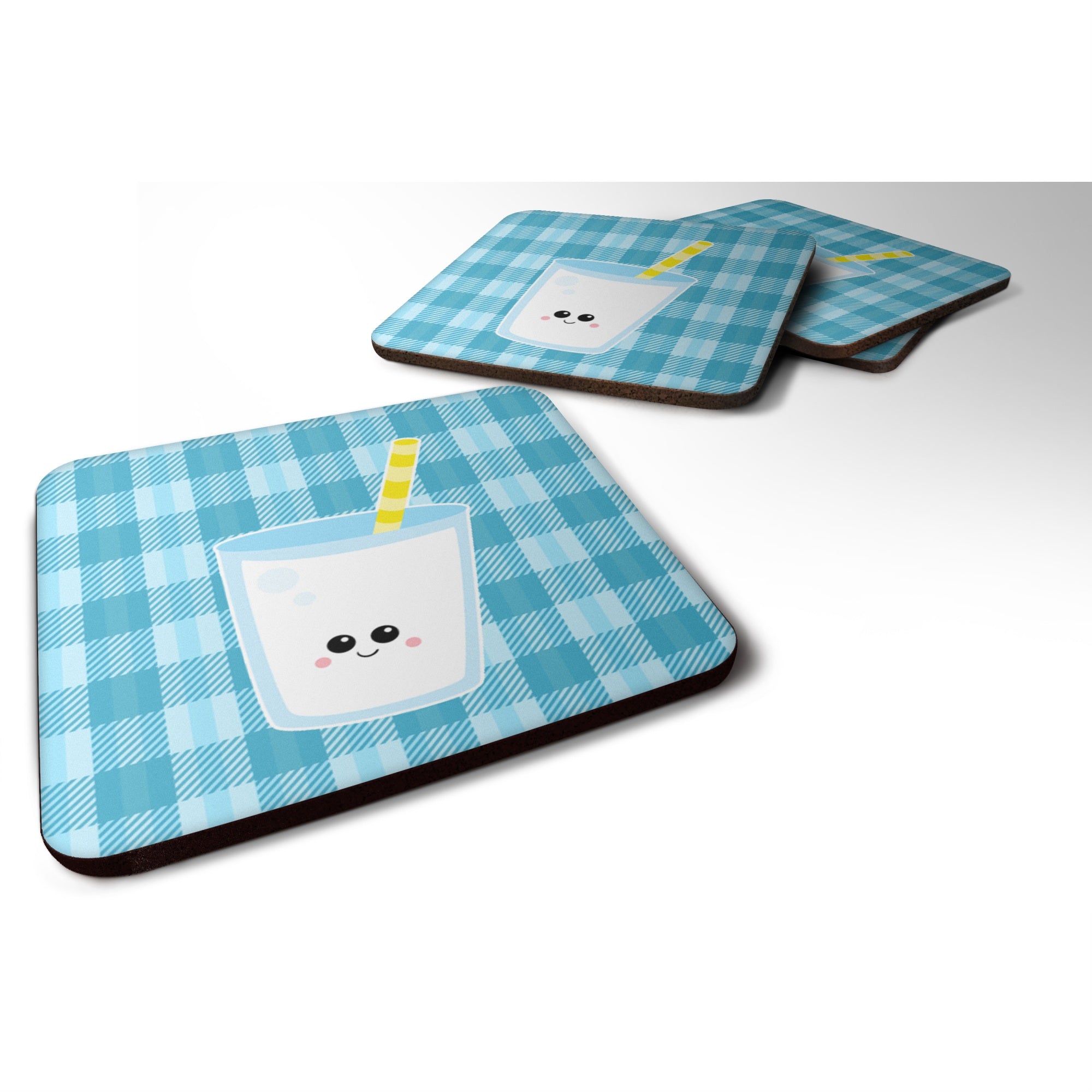 Caroline'S Treasures Milk Face Foam Coaster Set Of 4, 3.5, Multicolor