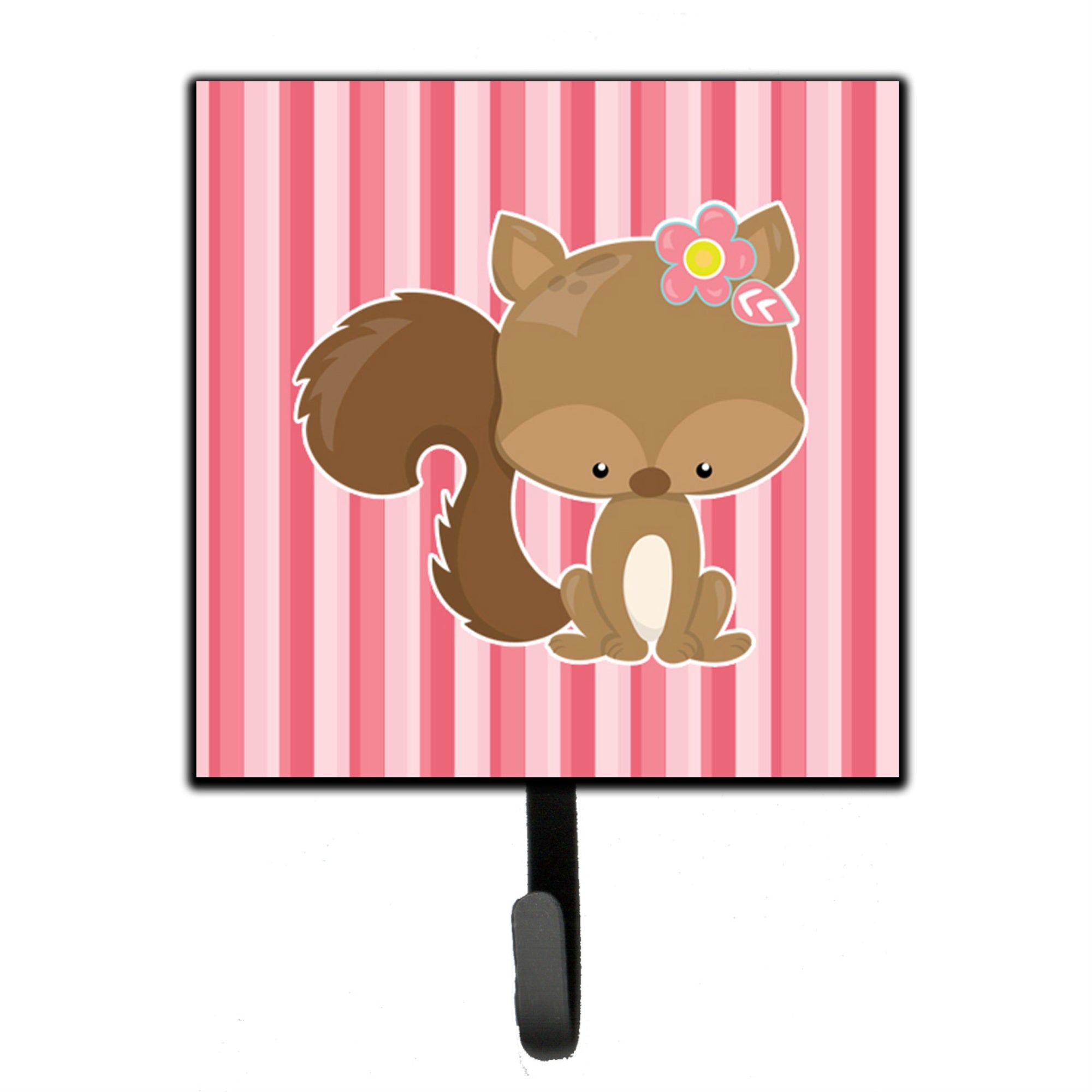Caroline'S Treasures Squirrel With Flowers Wall Hook, Small, Multicolor