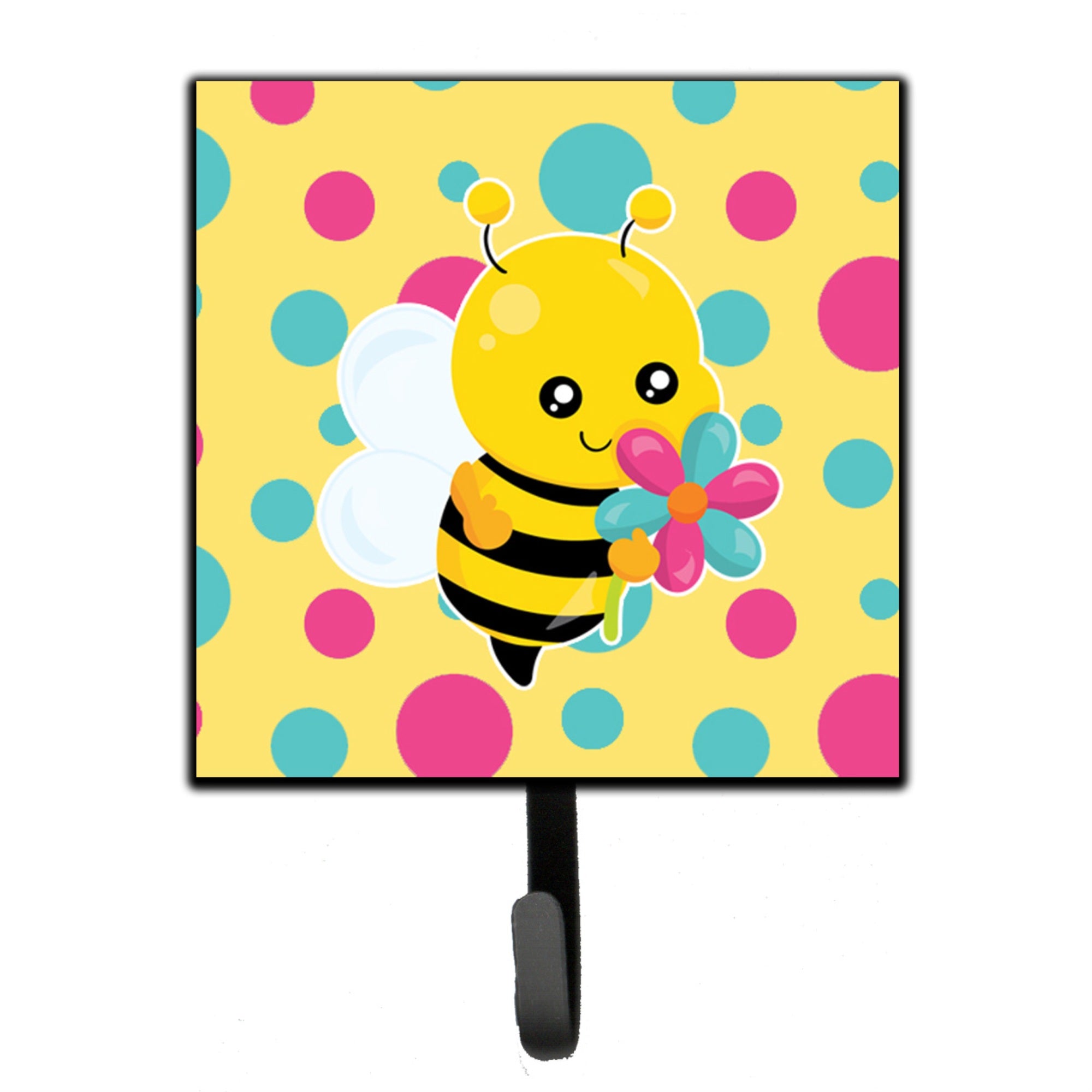 Caroline'S Treasures Bee With Flower Wall Hook, Small, Multicolor