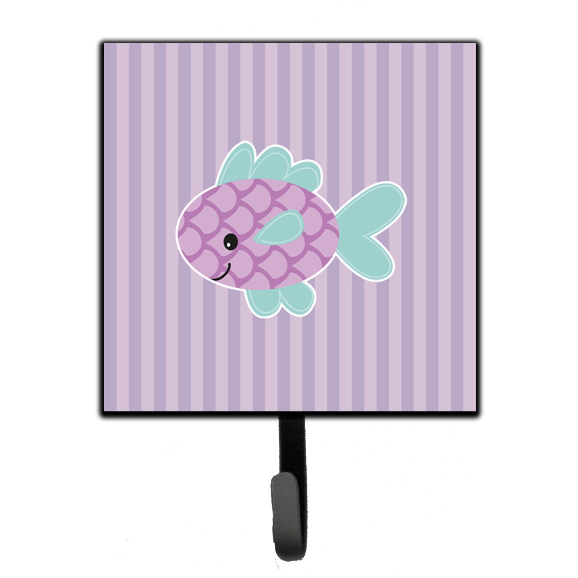 Caroline'S Treasures Purple Fish Wall Hook, Small, Multicolor