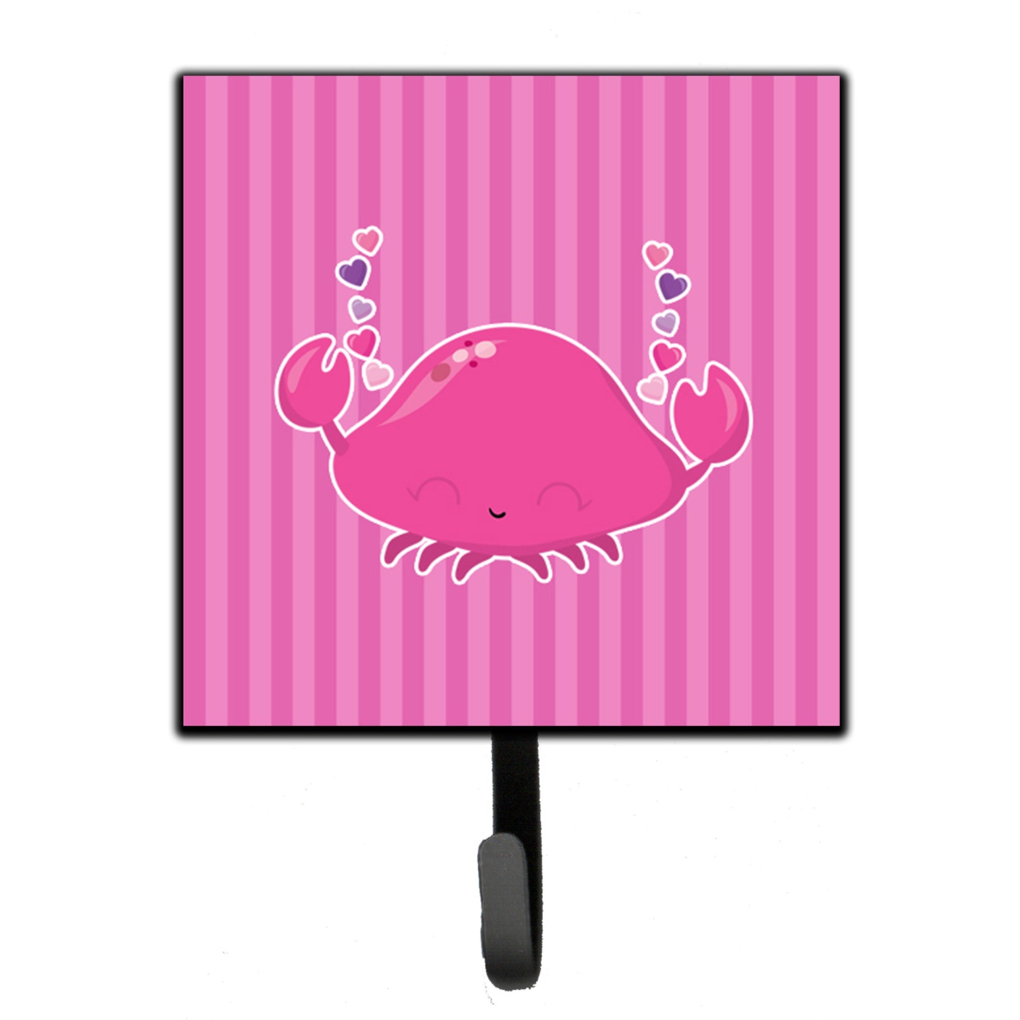 Caroline'S Treasures Pink Crab Wall Hook, Small, Multicolor