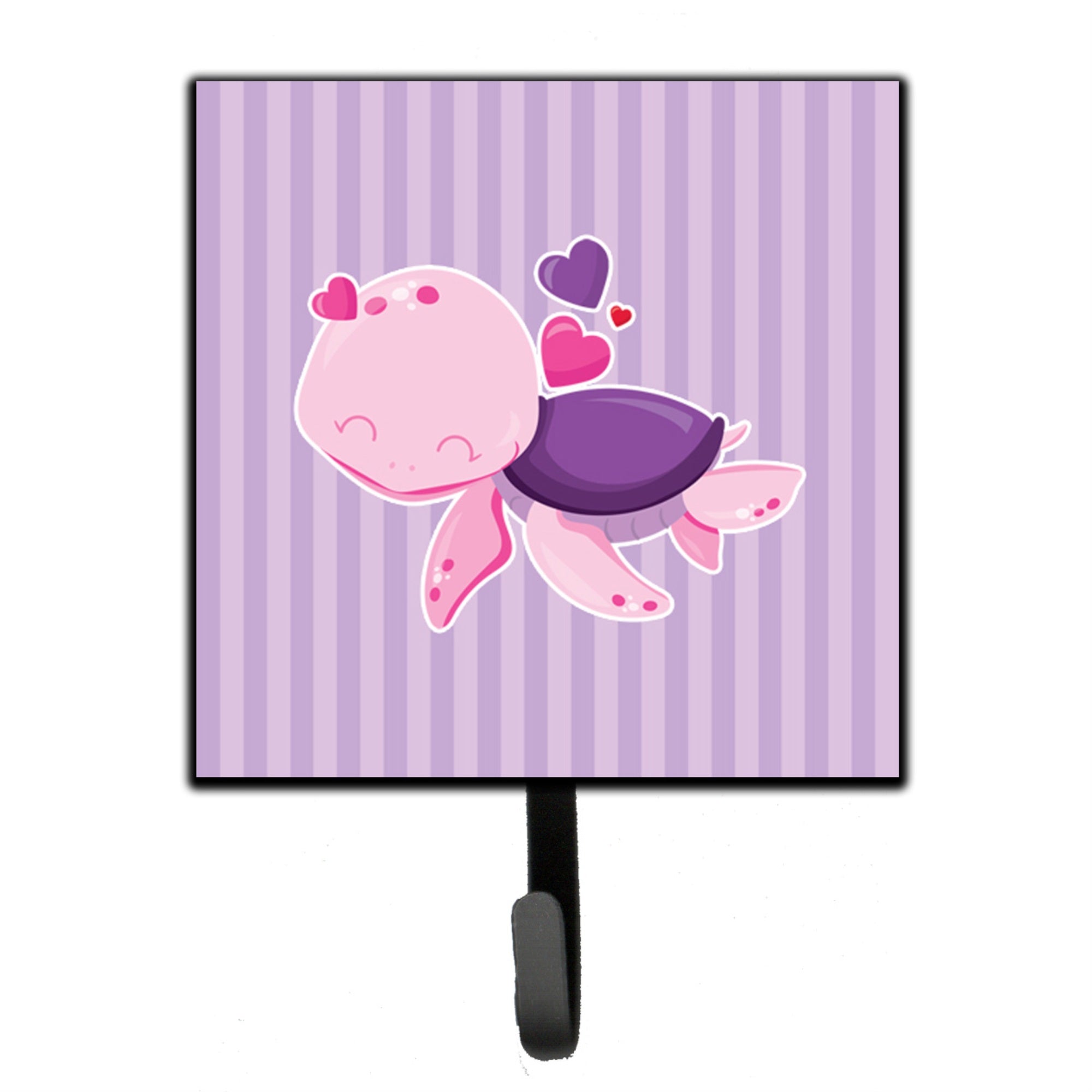 Caroline'S Treasures Pink And Purple Turtle Wall Hook, Small, Multicolor