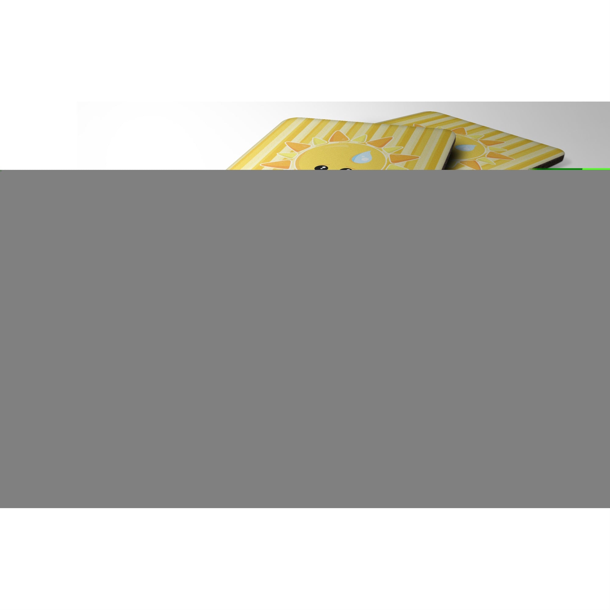 Caroline'S Treasures Weather Sun Sprinkle Face Foam Coaster Set Of 4, 3.5, Multicolor