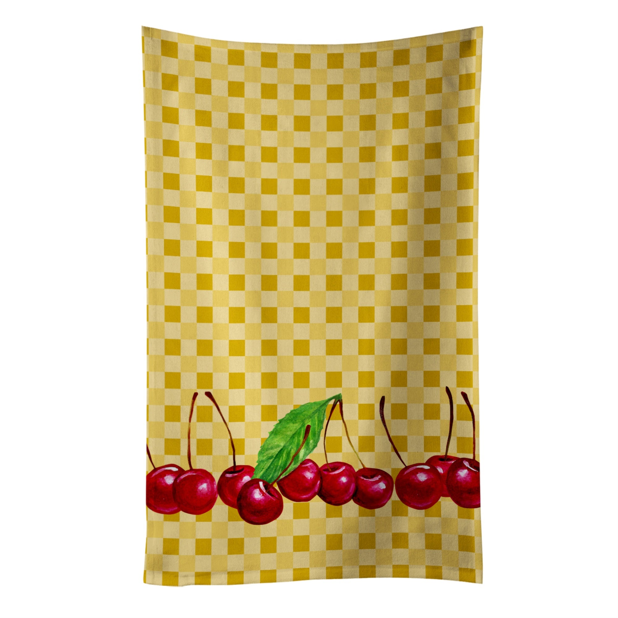 Caroline'S Treasures Cherries On Basketweave Decorated Dish Towel, 25Hx15W, Multicolor