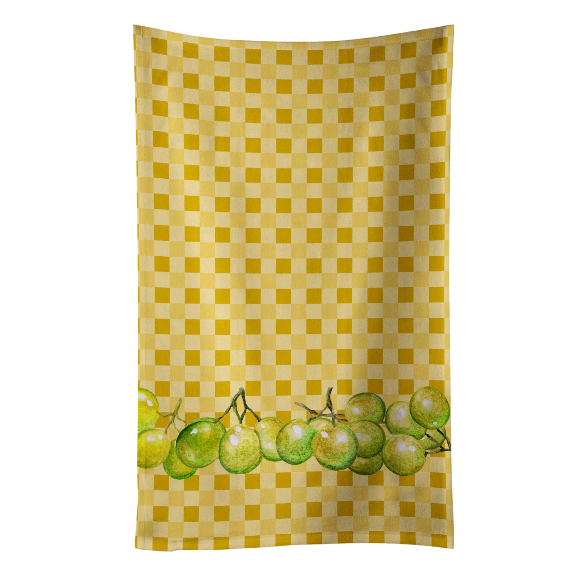 Caroline'S Treasures White Grapes On Basketweave Decorated Dish Towel, 25Hx15W, Multicolor