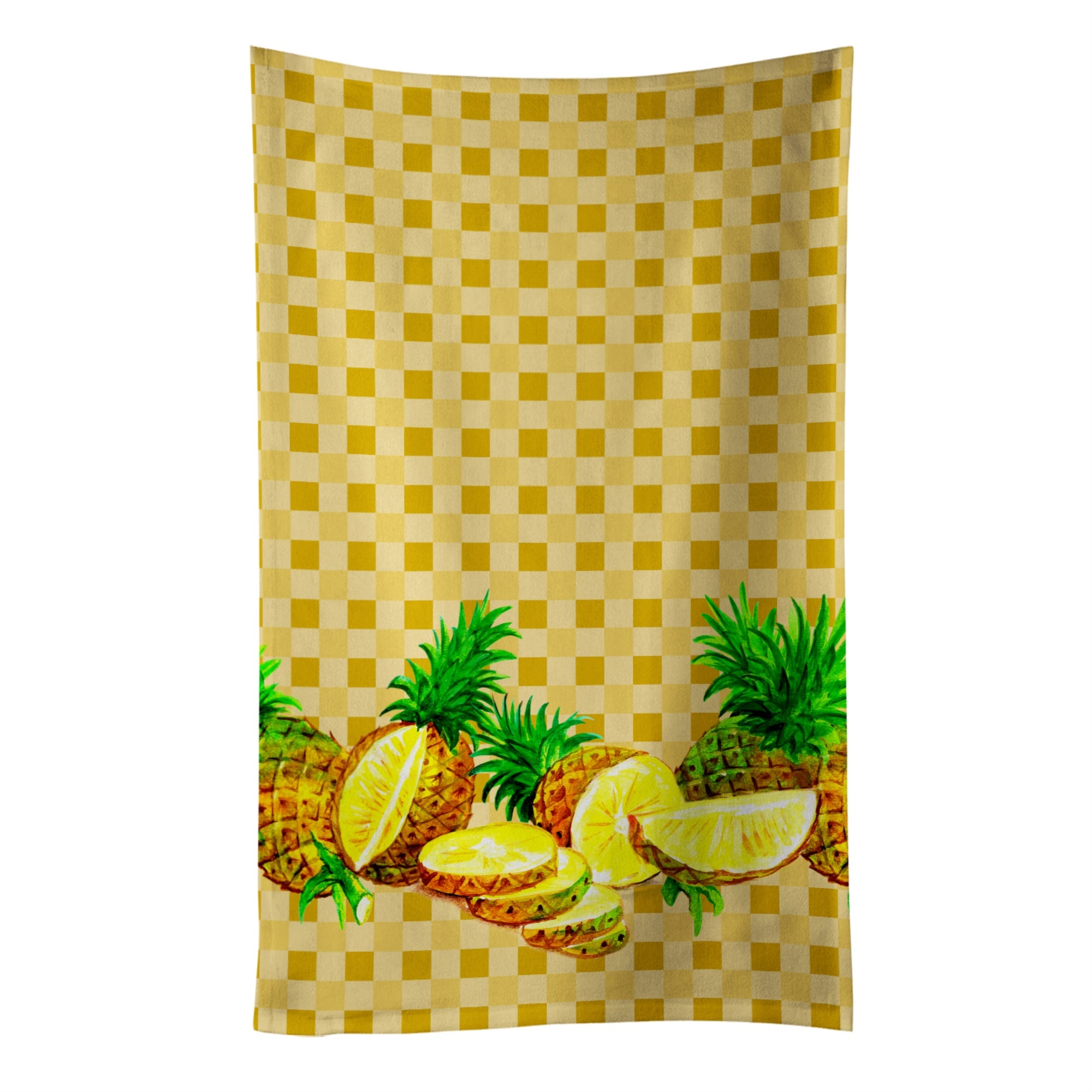 Caroline'S Treasures Pineapples On Basketweave Decorated Dish Towel, 25Hx15W, Multicolor