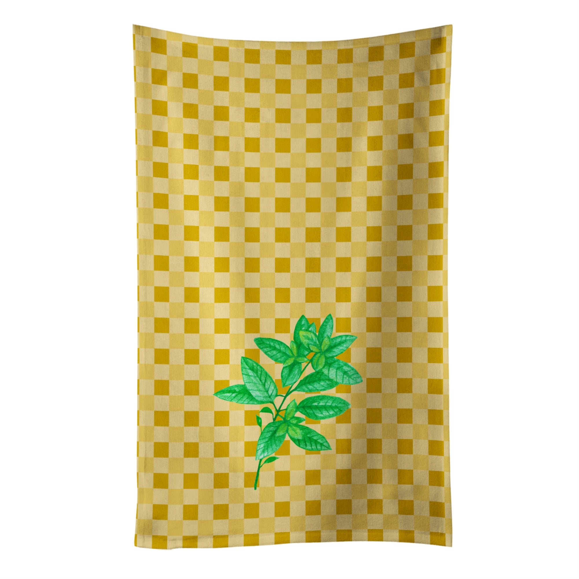 Caroline'S Treasures Basil On Basketweave Decorated Dish Towel, 25Hx15W, Multicolor