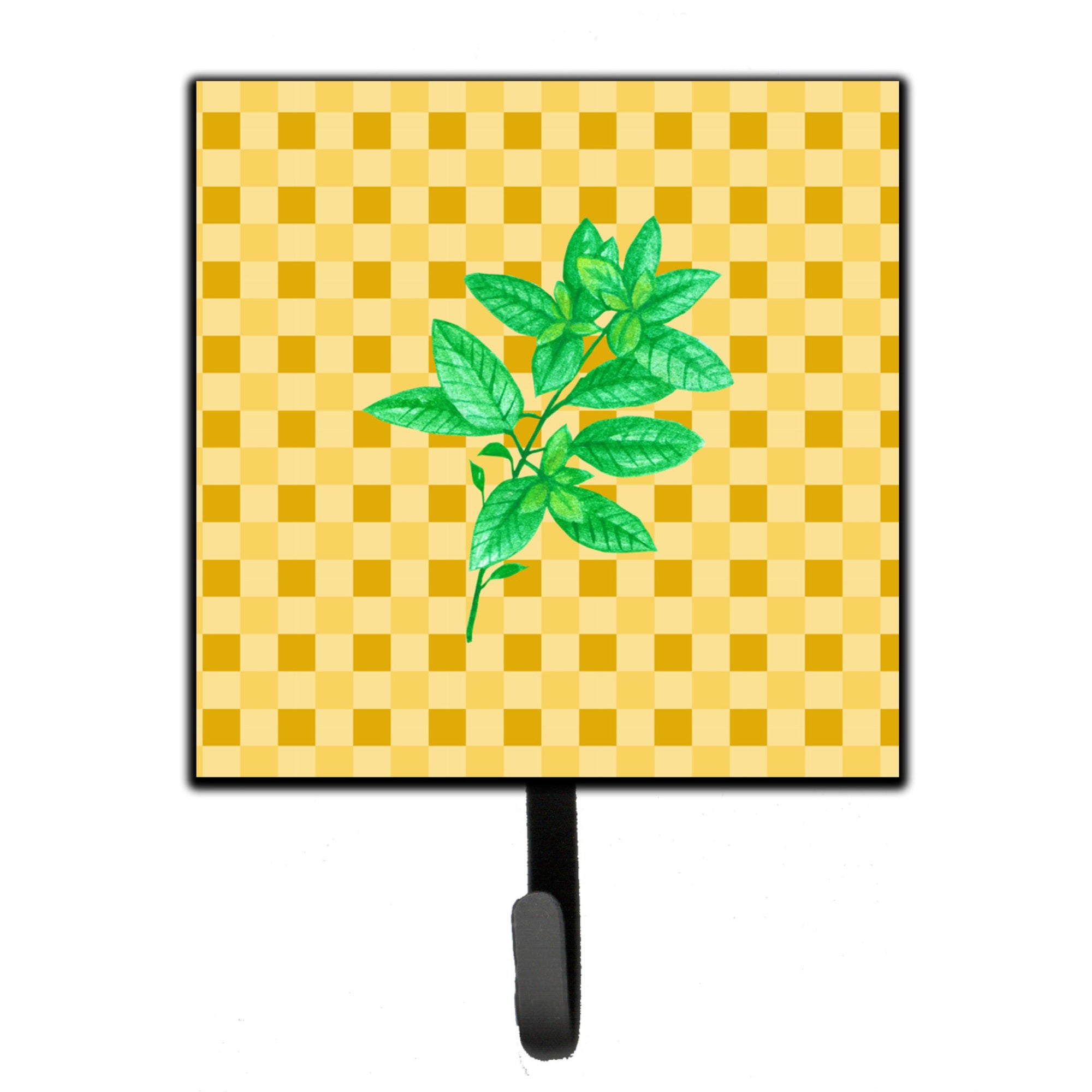 Caroline'S Treasures Basil On Basketweave Wall Hook, Small, Multicolor