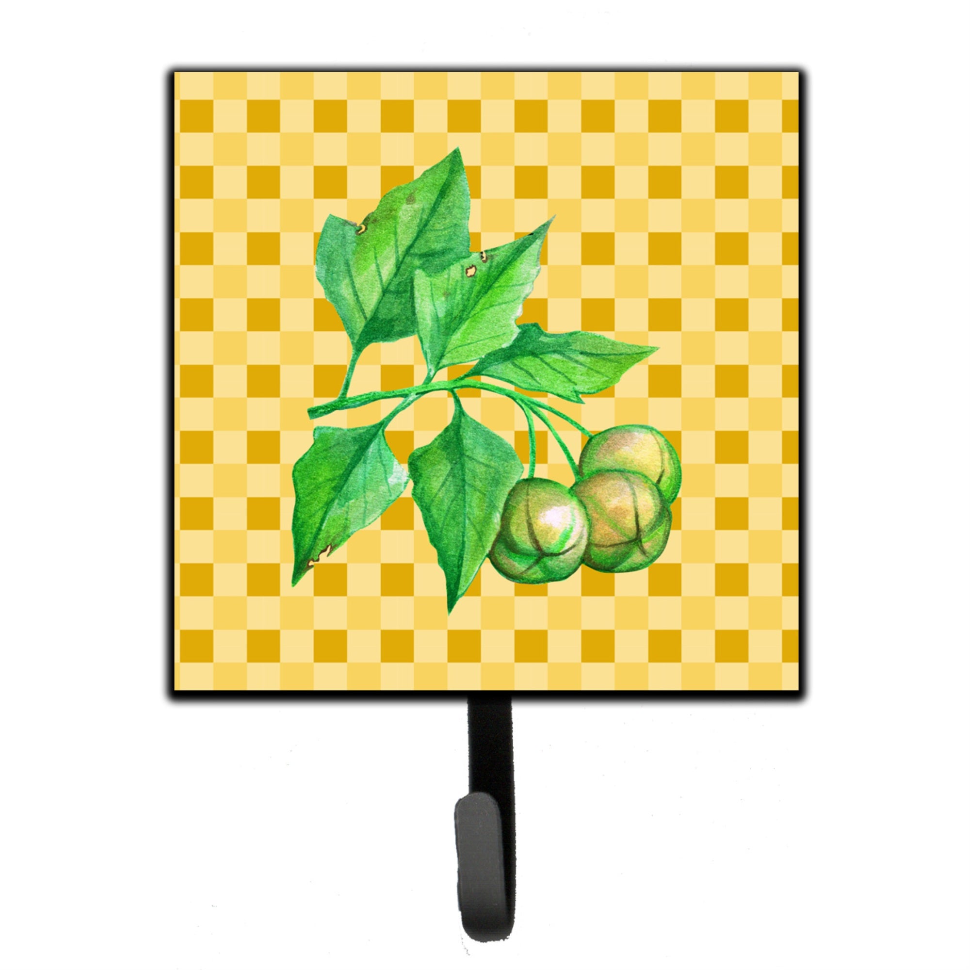 Caroline'S Treasures Candlenut On Basketweave Wall Hook, Small, Multicolor