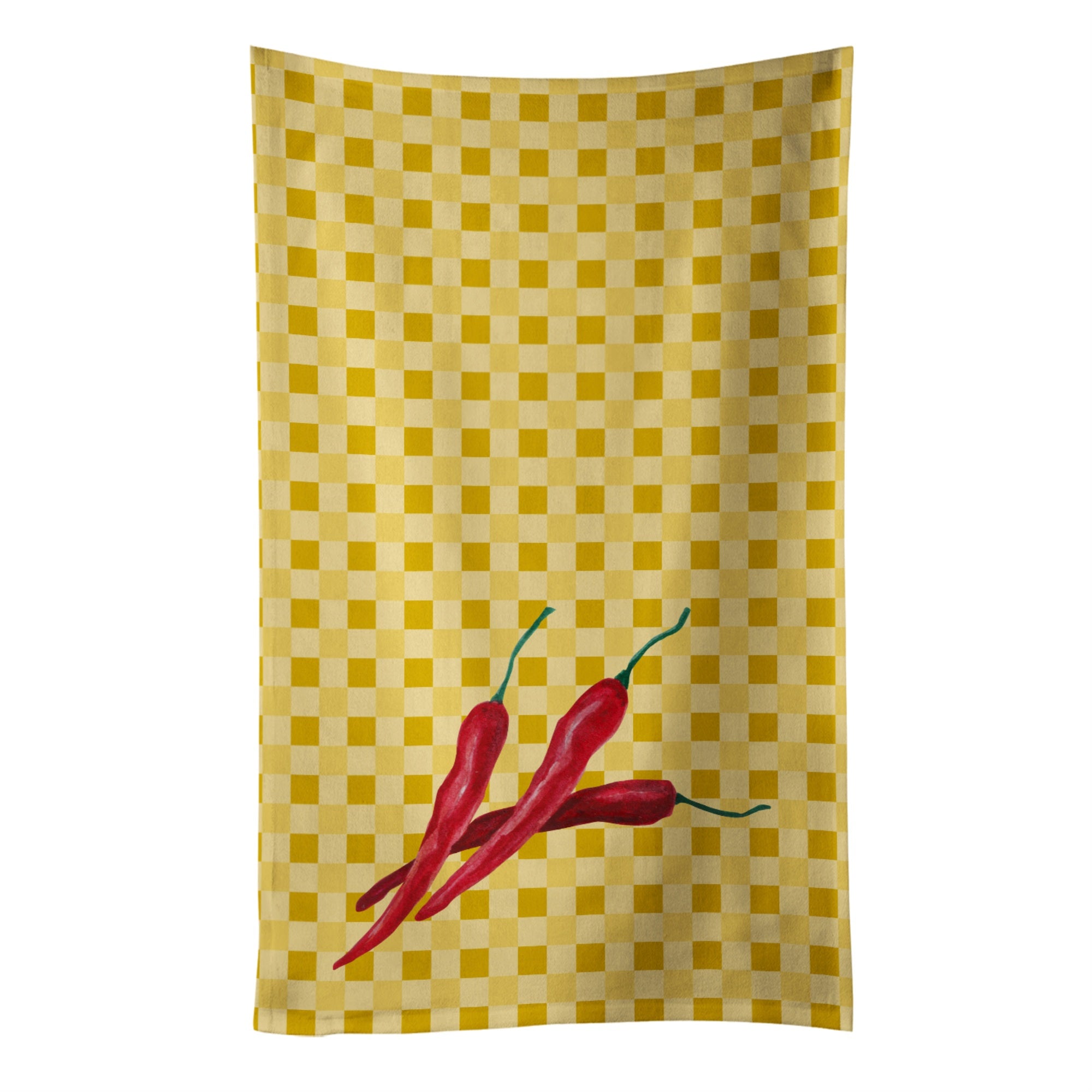 Caroline'S Treasures Chili Peppers On Basketweave Decorated Dish Towel, 25Hx15W, Multicolor