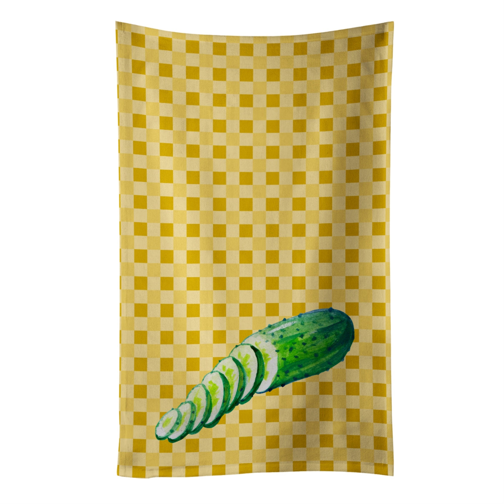 Caroline'S Treasures Cucumber On Basketweave Decorated Dish Towel, 25Hx15W, Multicolor