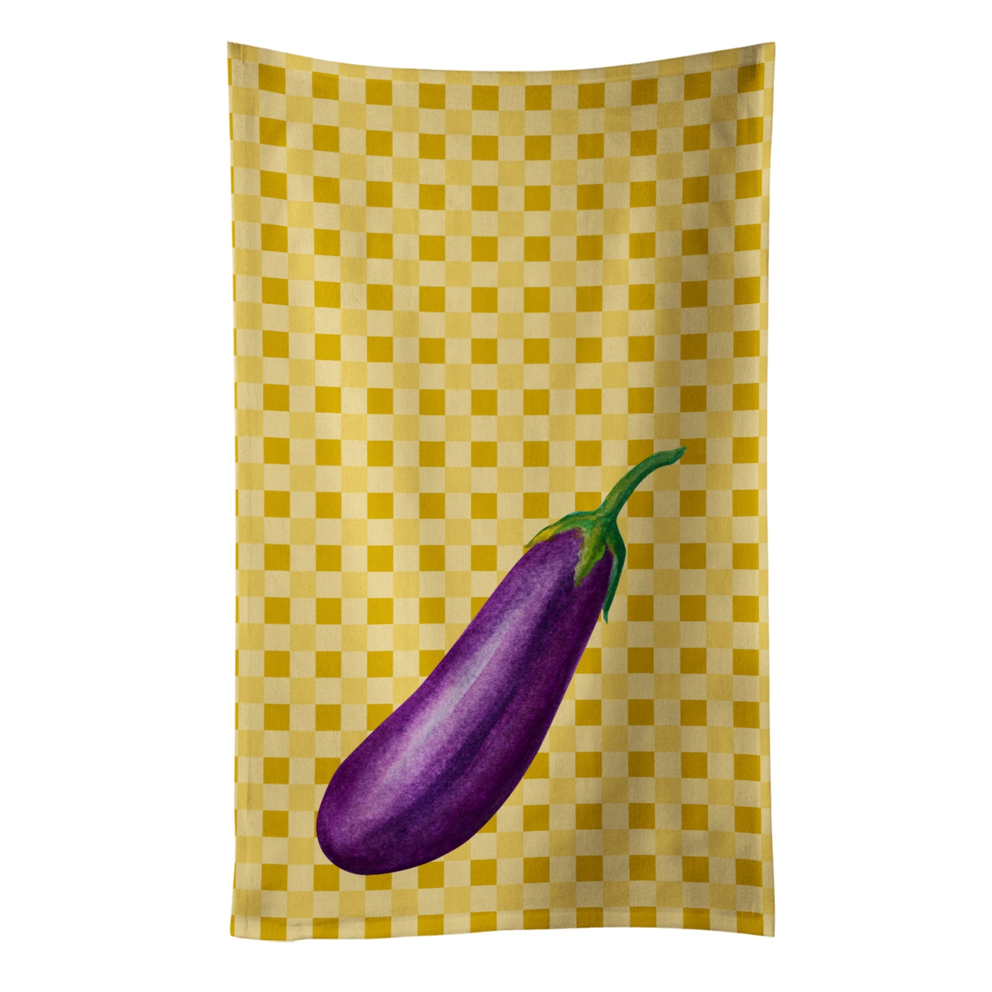 Caroline'S Treasures Eggplant On Basketweave Decorated Dish Towel, 25Hx15W, Multicolor