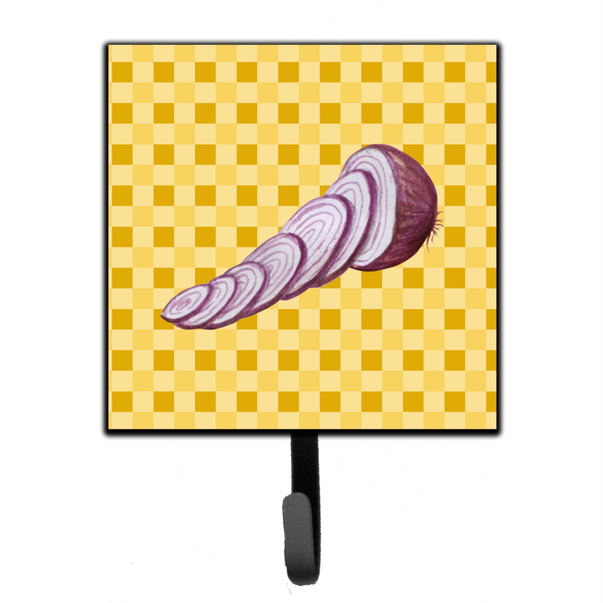 Caroline'S Treasures Red Onion On Basketweave Wall Hook, Small, Multicolor