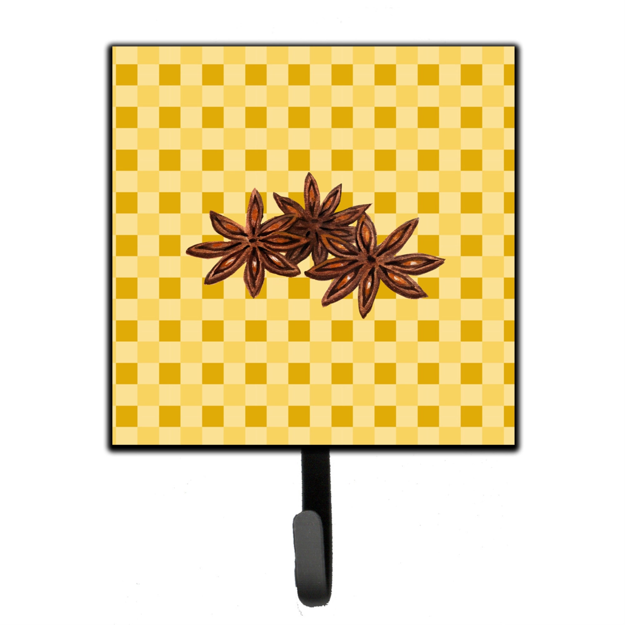 Caroline'S Treasures Star Anise On Basketweave Wall Hook, Small, Multicolor