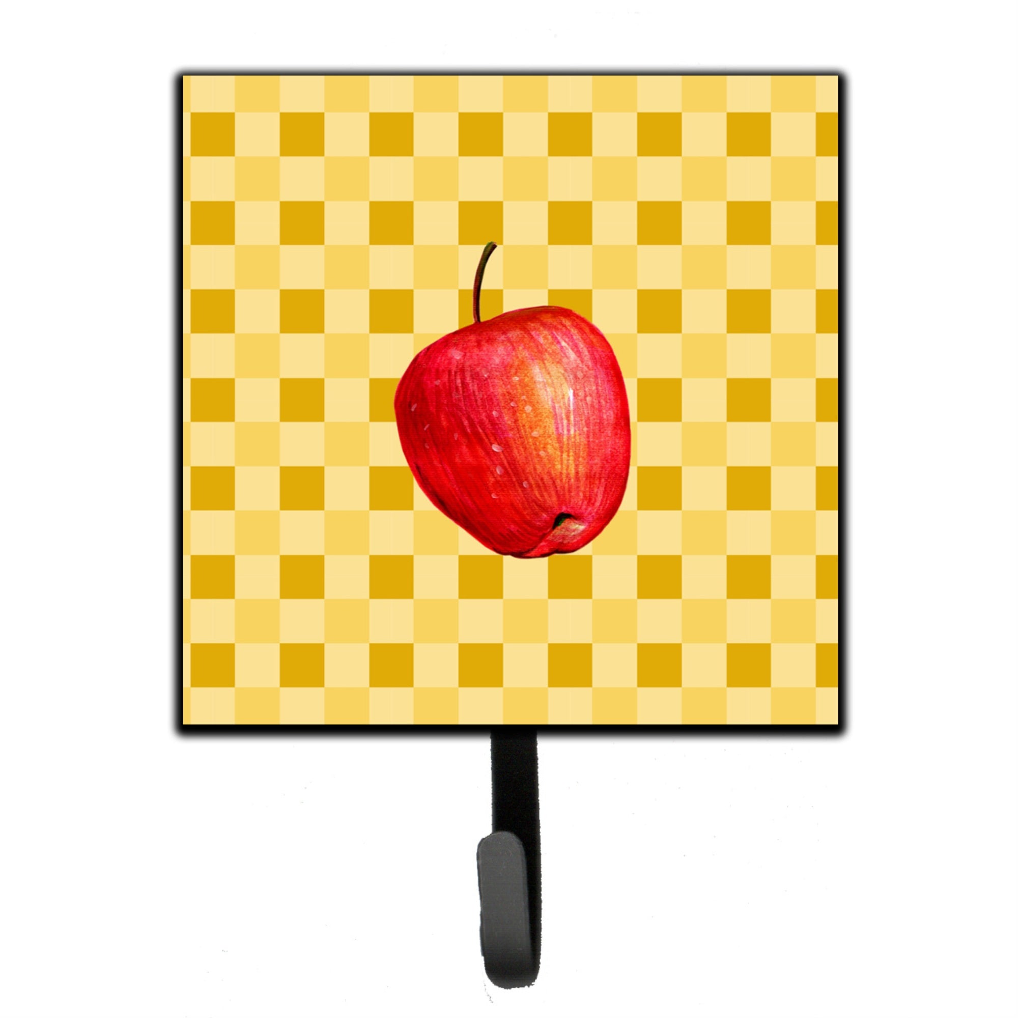 Caroline'S Treasures Whole Apple On Basketweave Wall Hook, Small, Multicolor
