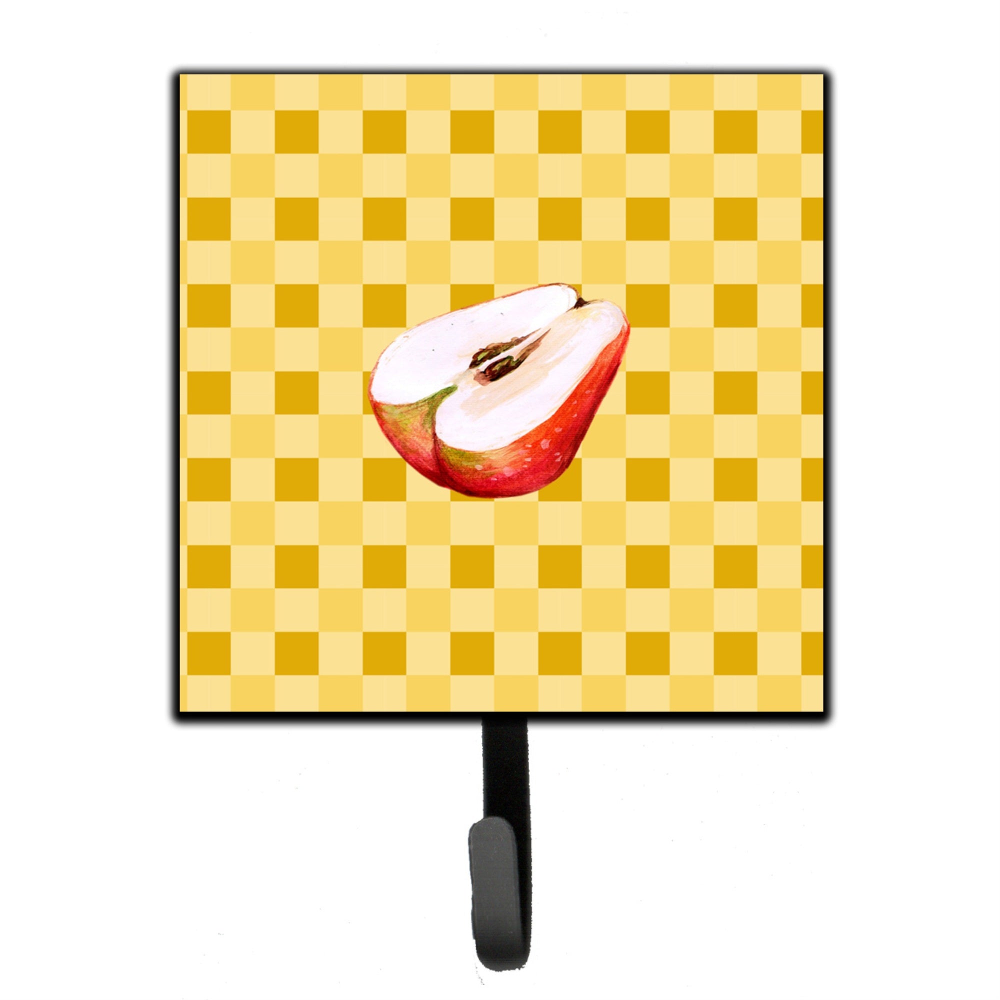 Caroline'S Treasures Sliced Apple On Basketweave Wall Hook, Small, Multicolor