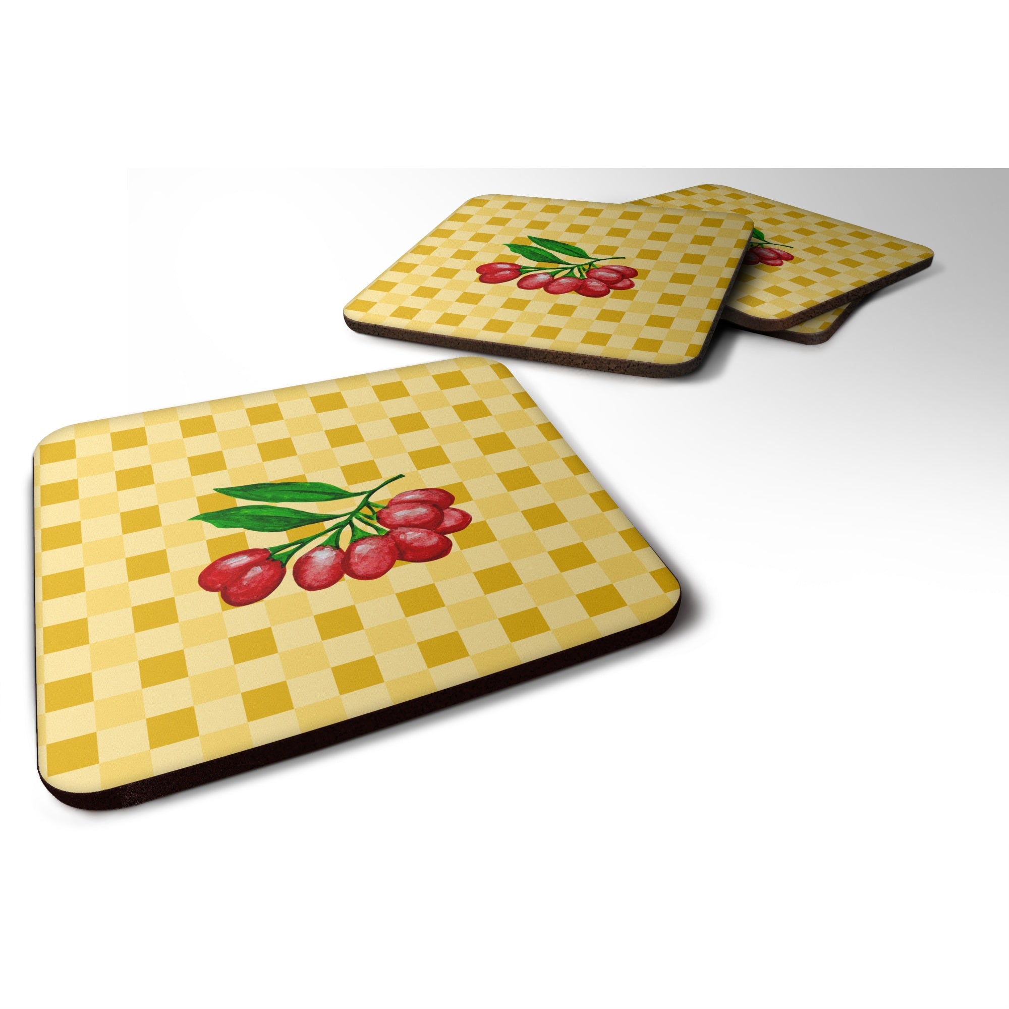 Caroline'S Treasures Gojis On Basketweave Decorative Coasters, 3.5, Multicolor