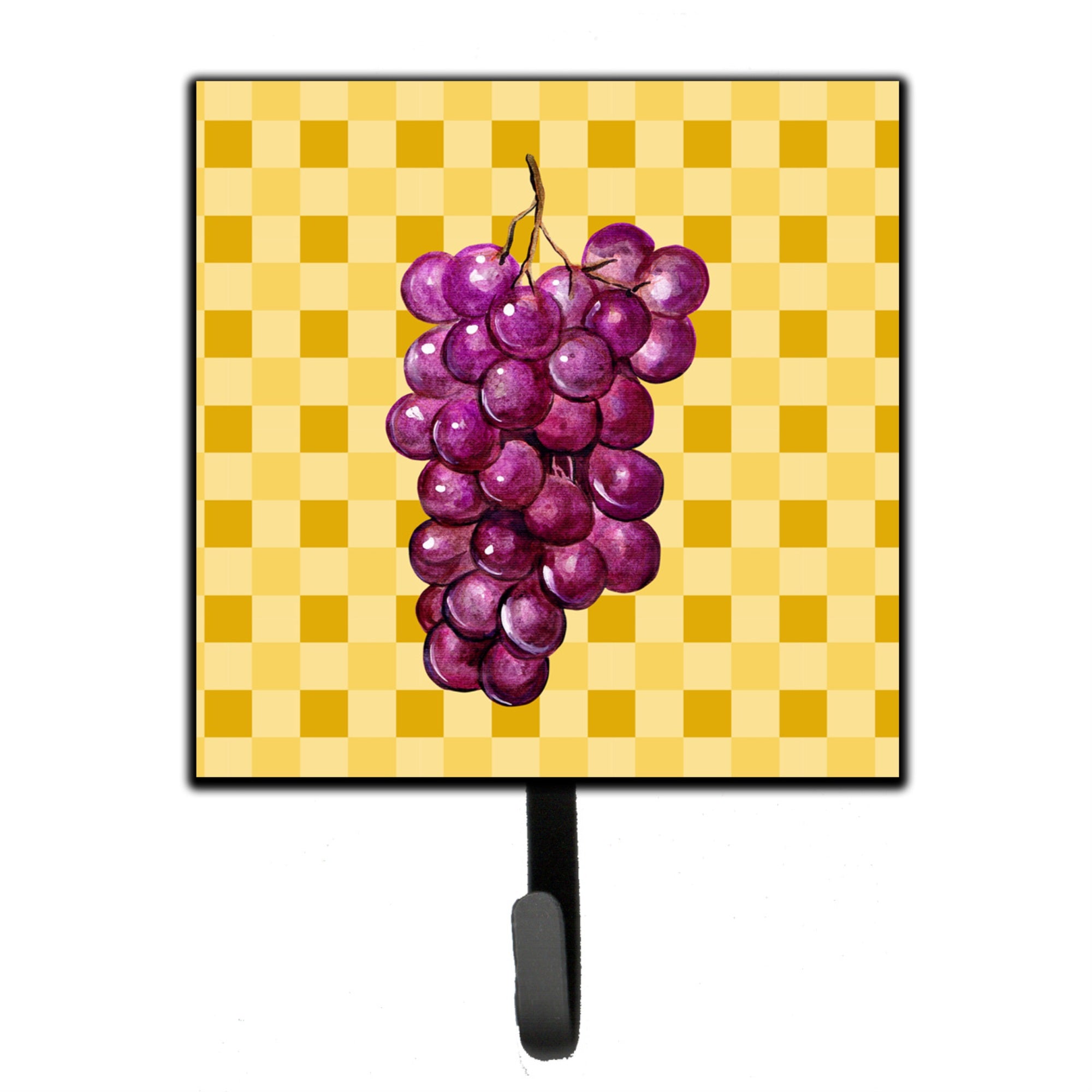 Caroline'S Treasures Grapes On Basketweave Wall Hook, Small, Multicolor