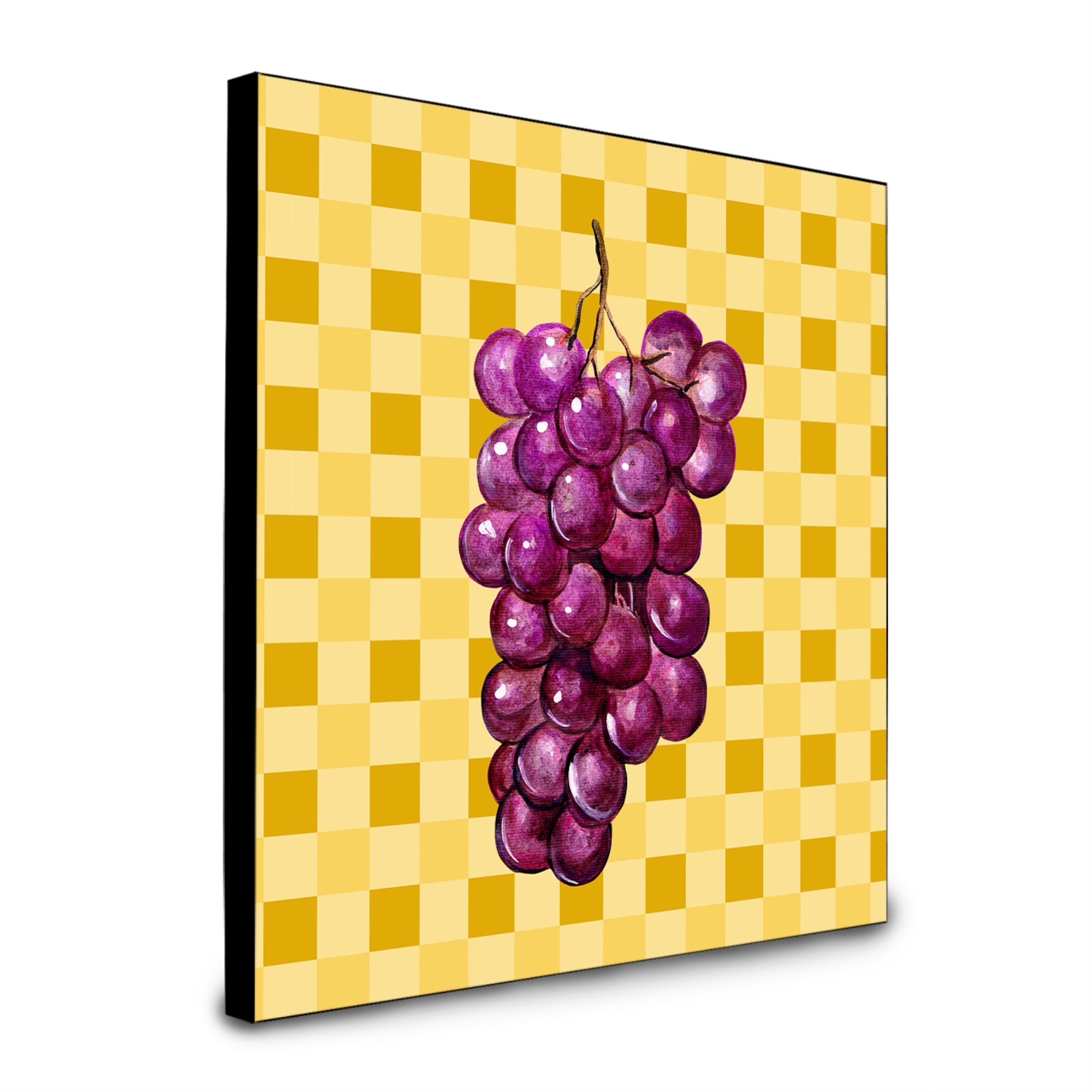 Caroline'S Treasures Grapes On Basketweave Artwork Panel Wall-Decor, Multicolor