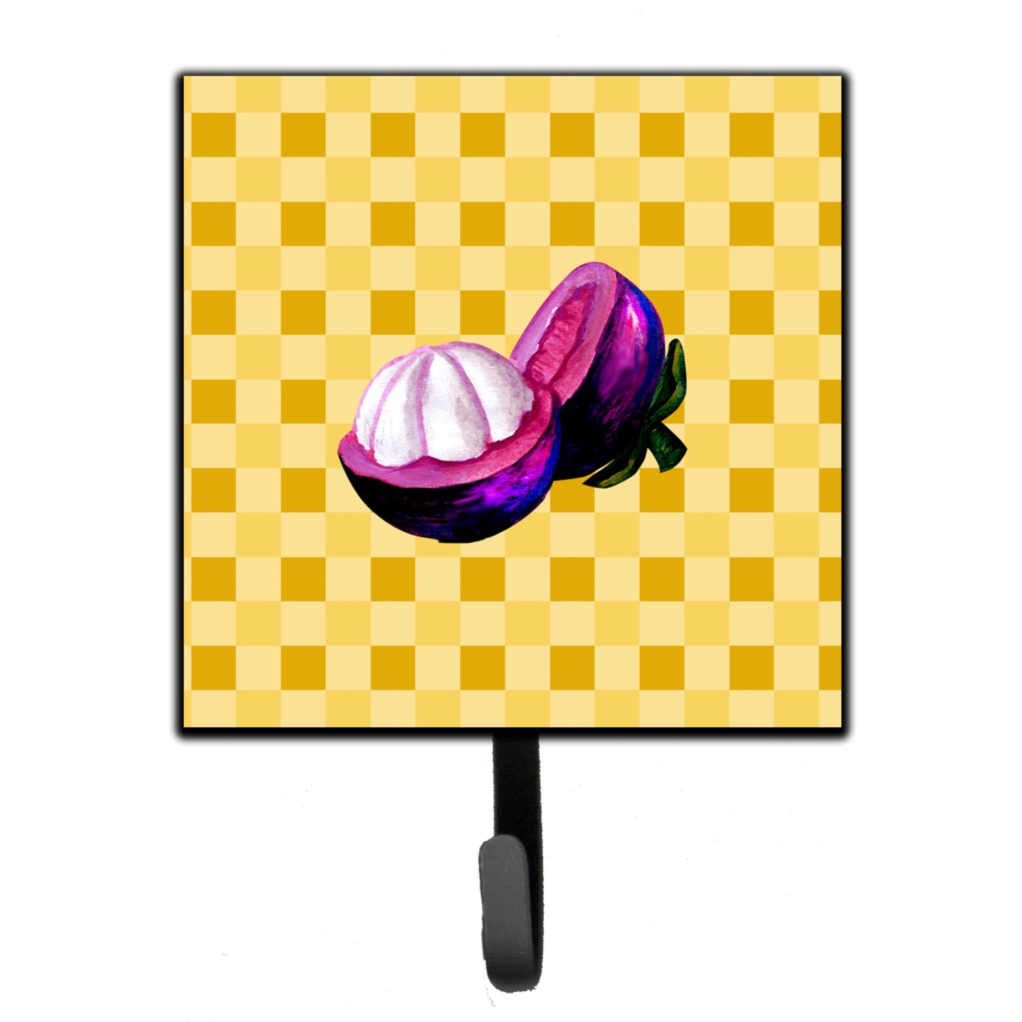Caroline'S Treasures Mangosteen Sliced On Basketweave Wall Hook, Small, Multicolor