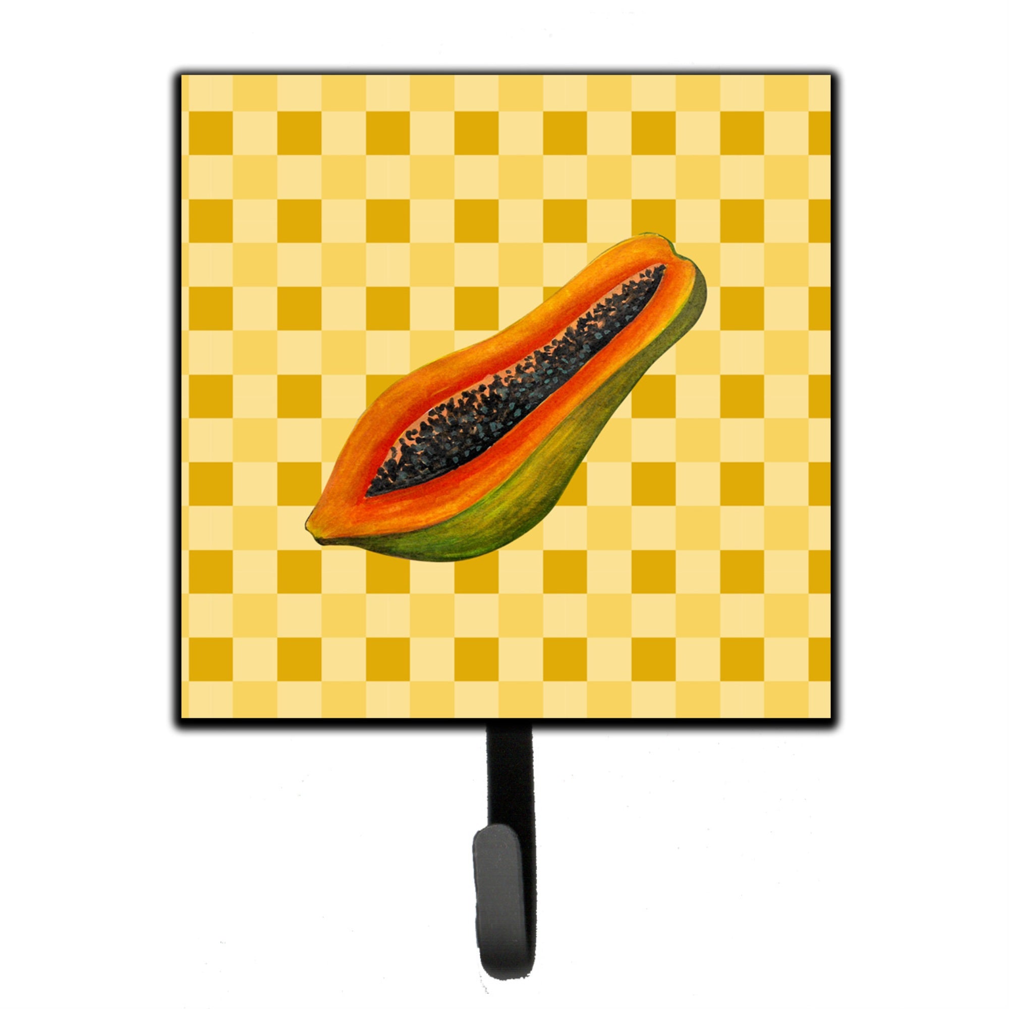 Caroline'S Treasures Sliced Papaya On Basketweave Wall Hook, Small, Multicolor