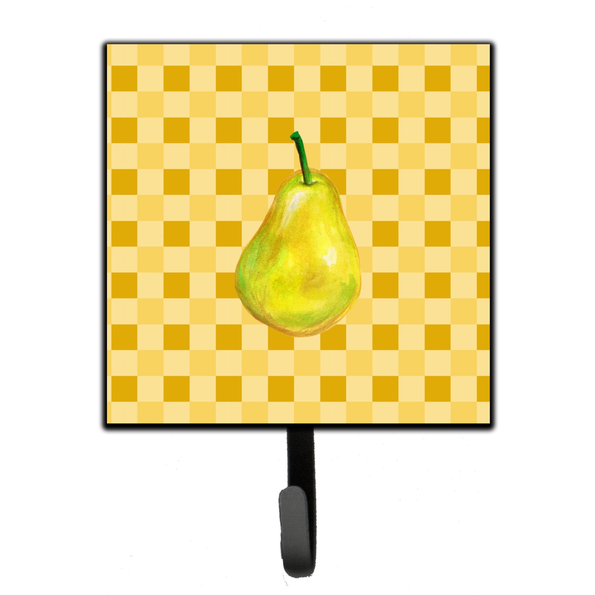 Caroline'S Treasures Whole Pear On Basketweave Wall Hook, Small, Multicolor